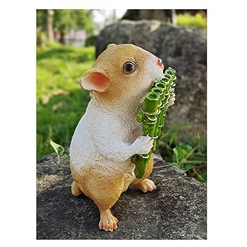 Amazon.co.jp: かわいい ハムスターの置物 植物 ギター 飾り