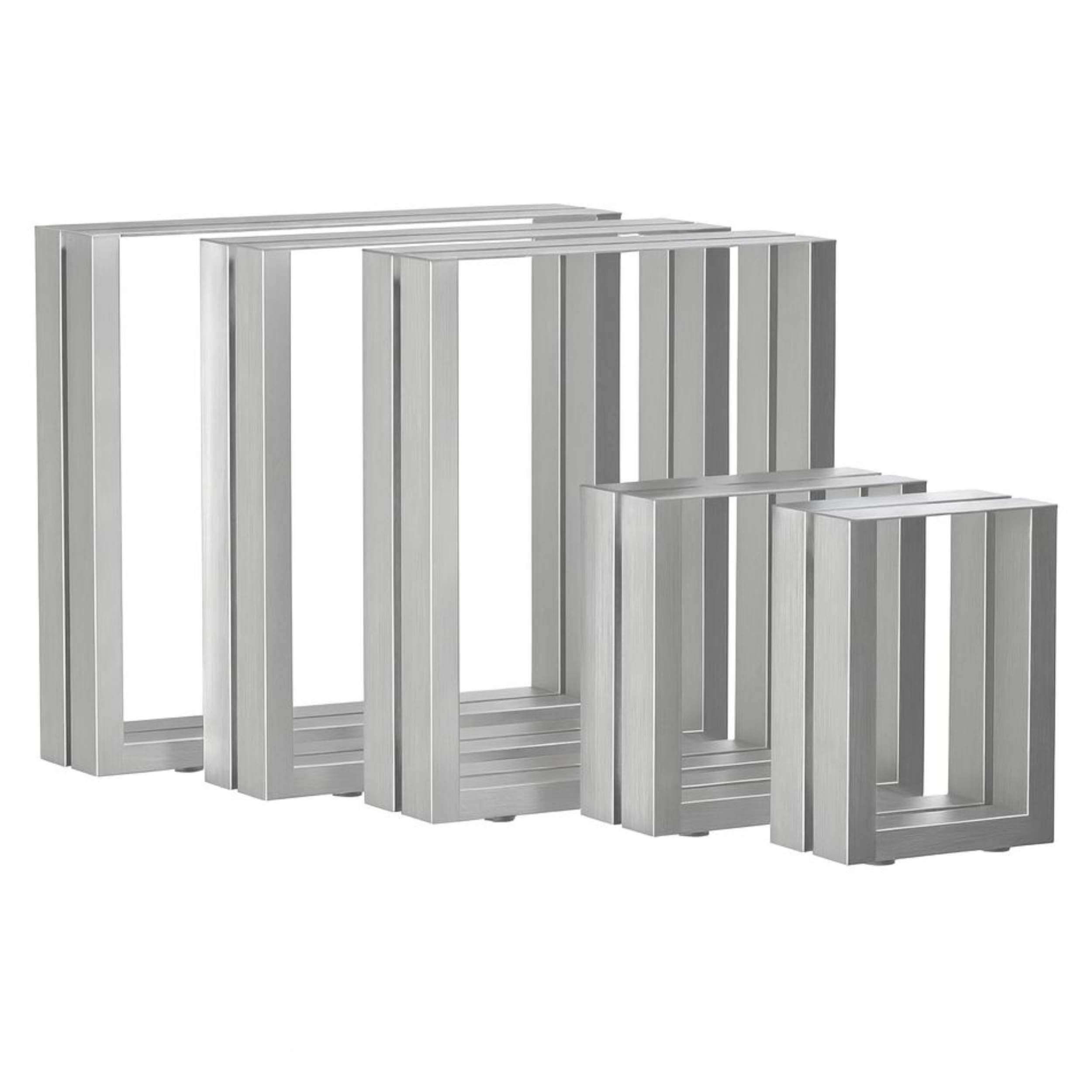 DanDiBo 2 patas de mesa de acero inoxidable, 72 x 80 cm, altura regulable, patas para muebles, patas de mesa (72 x 70 cm)