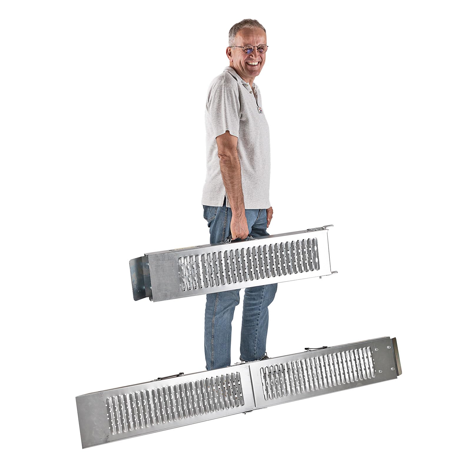 1 Paar Auffahrrampe Rampe Laderampe Auffahrschiene klappbar180 cm/belastbar bis 400 kg für Transporter Anhänger etc.