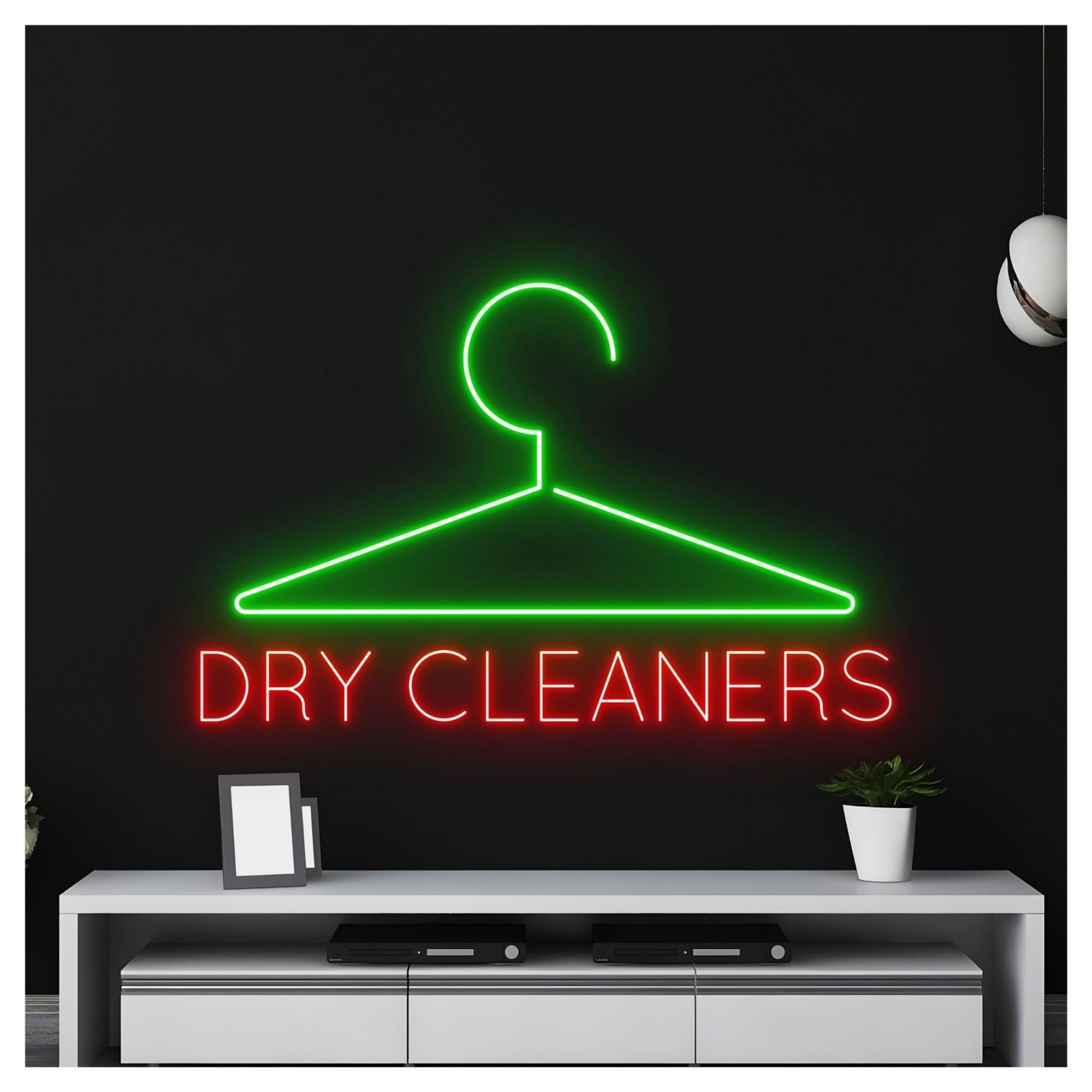 Decoración Lámparas Letrero De Neón Dry Cleaners Luz LED Regulable Para Colgar En Armario, Ideal Para Lavandería, Tienda De Ropa, Decoración De Pared 50cm