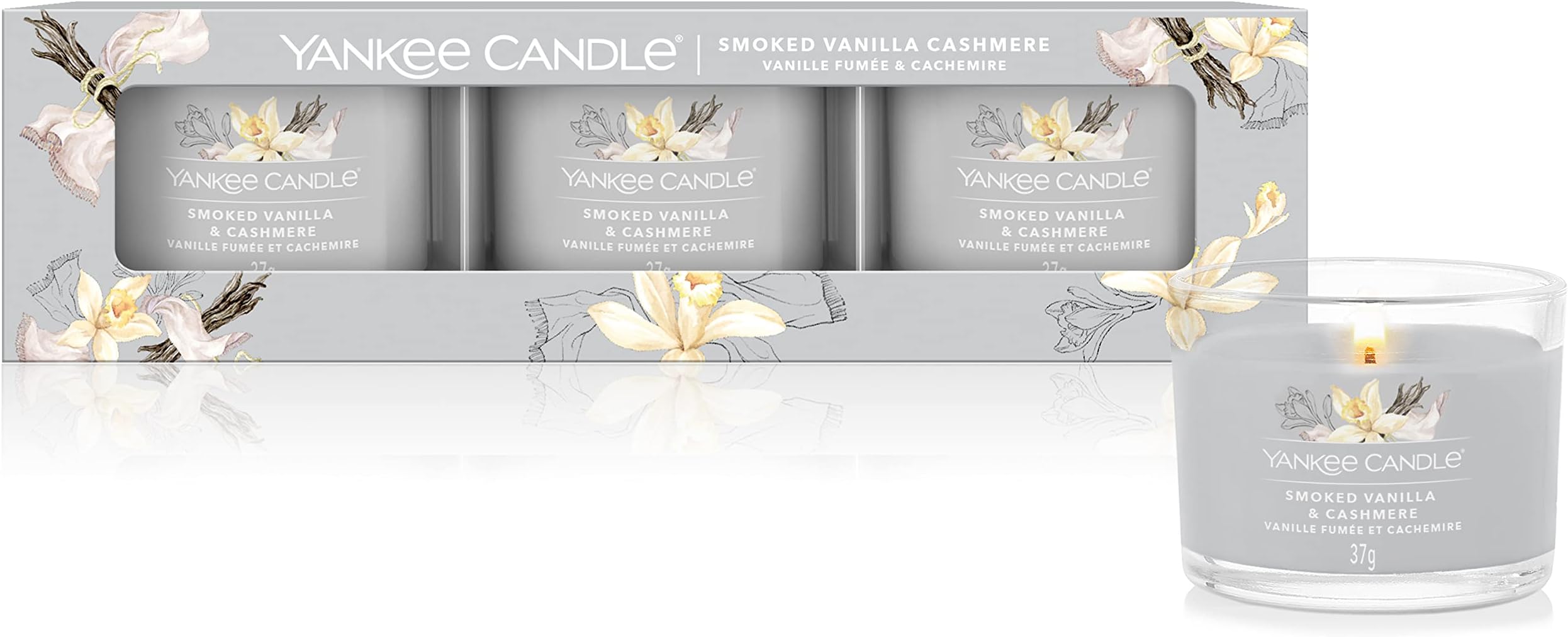 Yankee Candle Scented Candles Gift Set Fresh Cut Roses Filled Votive Candles Soy Blend Wax