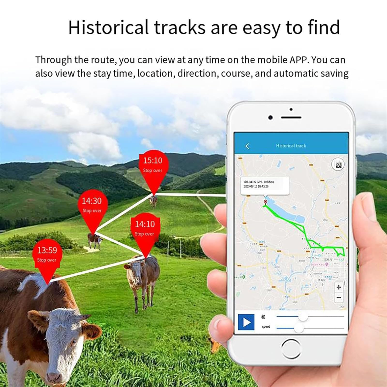 Słoneczny tracker zwierząt, urządzenie lokalizujące GPS dla bydła, owiec i koni, Anti-Lost Tracker, pozycjonowanie w czasie rzeczywistym/wodoodporne