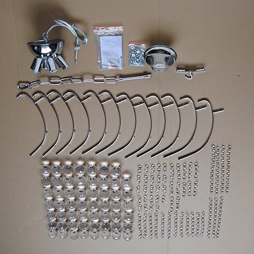 Miniatura 9 de DINGGU - Lámpara de techo colgante moderna de 6 luces con acabado cromado para comedor