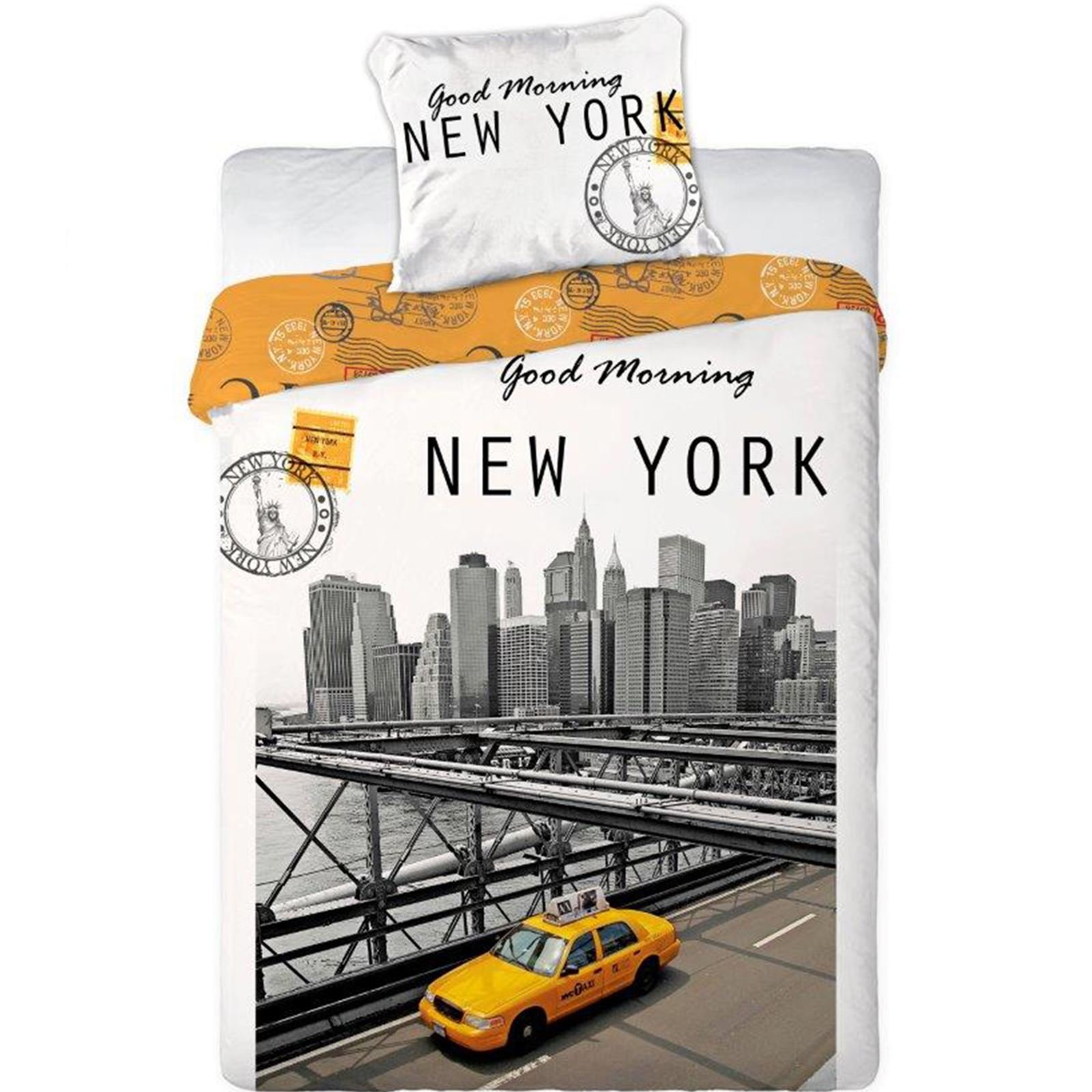 Good Morning New York Single Duvet Set 140 x 200cm / 70 x 90cm (New York City 01)