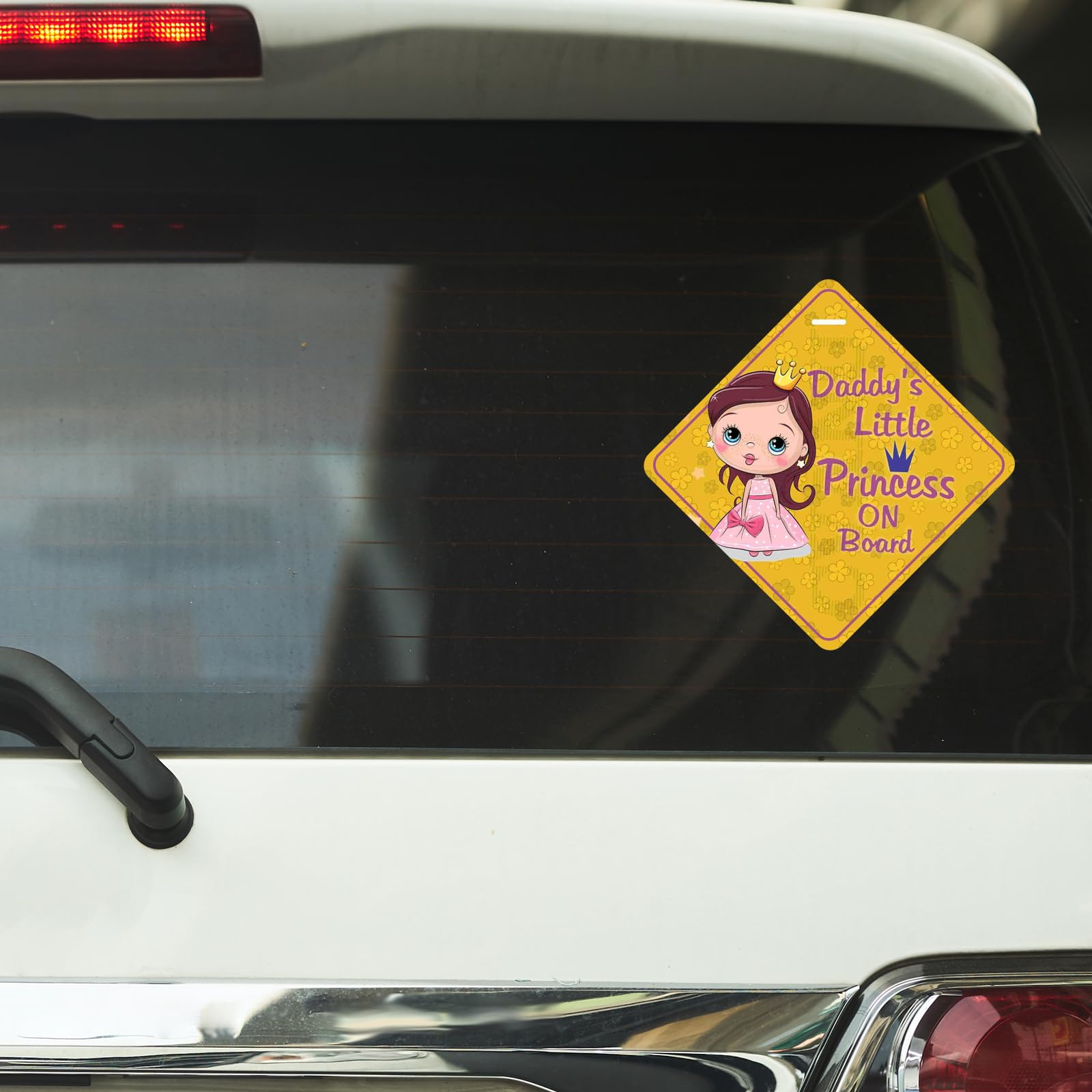 Personalised 'Daddy's Princess On Board' Car Sign – Baby & Child Safety – 6 Color Choices
