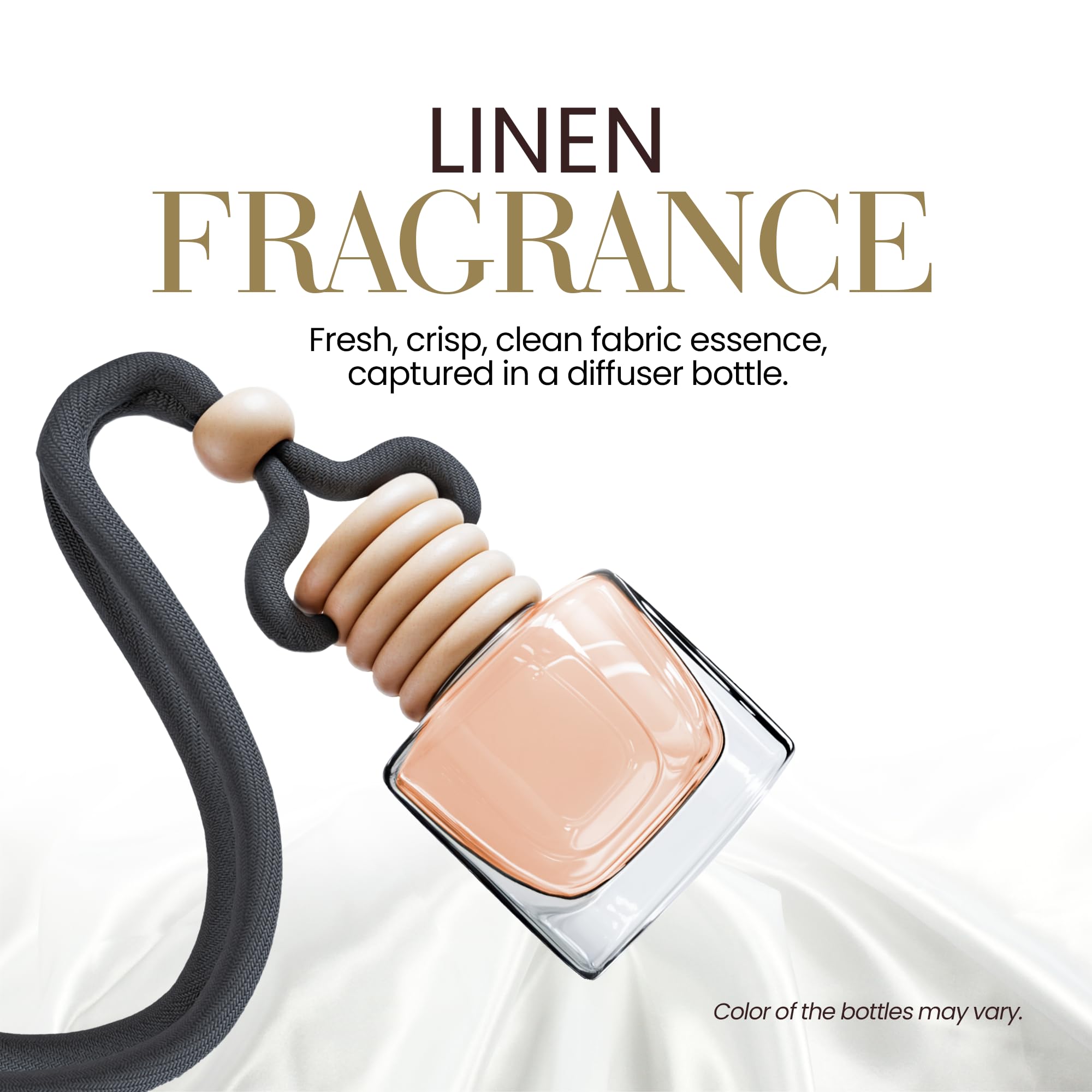 Ambientadores de coche para hombres y mujeres, Linen Comfort, paquete de 2 ambientadores para coche, eliminador de olores de 4 ml, difusor de coche con aceites esenciales, ambientadores de coche con