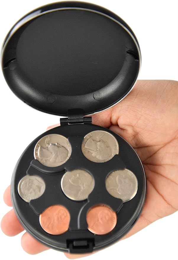 HomeX Coin Dispenser, Hard Case Coin Organizer and