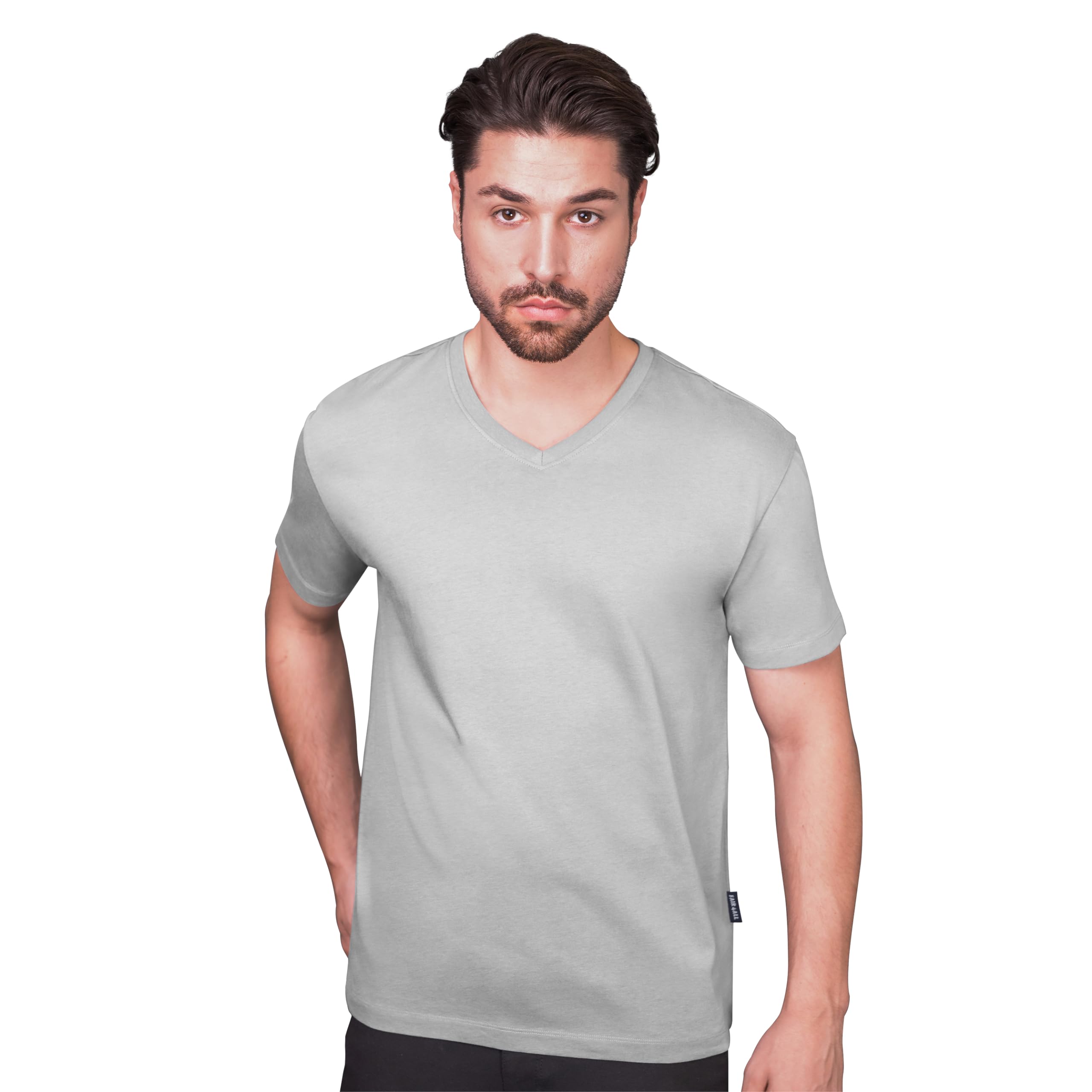 HRM Herren Luxury V-Neck Tee I Premium T-Shirt Herren V-Ausschnitt aus 100% Bio-Baumwolle I Basic T-Shirt bis 60°C waschbar I Hochwertige & nachhaltige Herren-Bekleidung