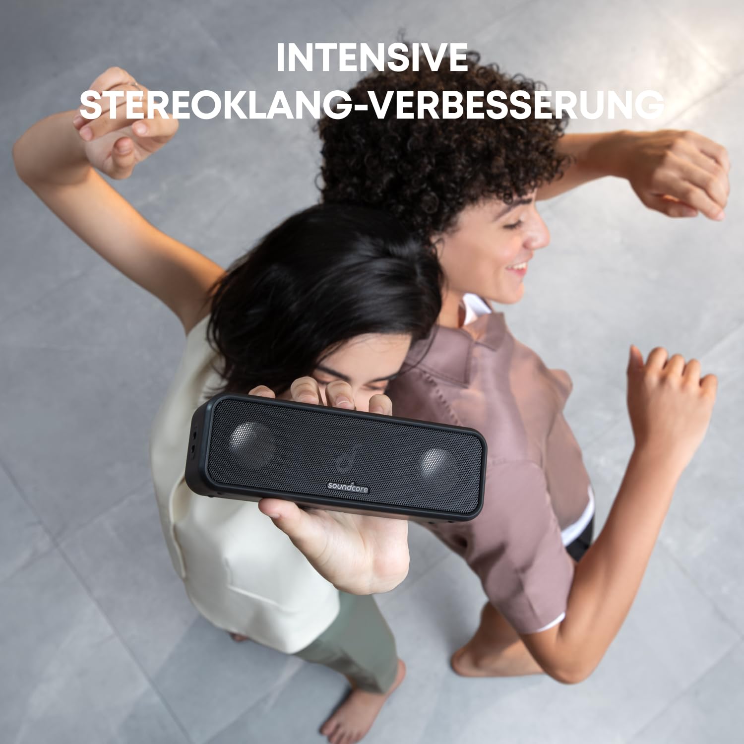 soundcore 3 Bluetooth Lautsprecher, Stereo-Sound, Audiotreiber mit Titan-Membran, PartyCast, BassUp, 24 Stunden Akku, IPX7 Wasserschutz, individueller EQ, für Zuhause, Draußen, Garten (in Schwarz)