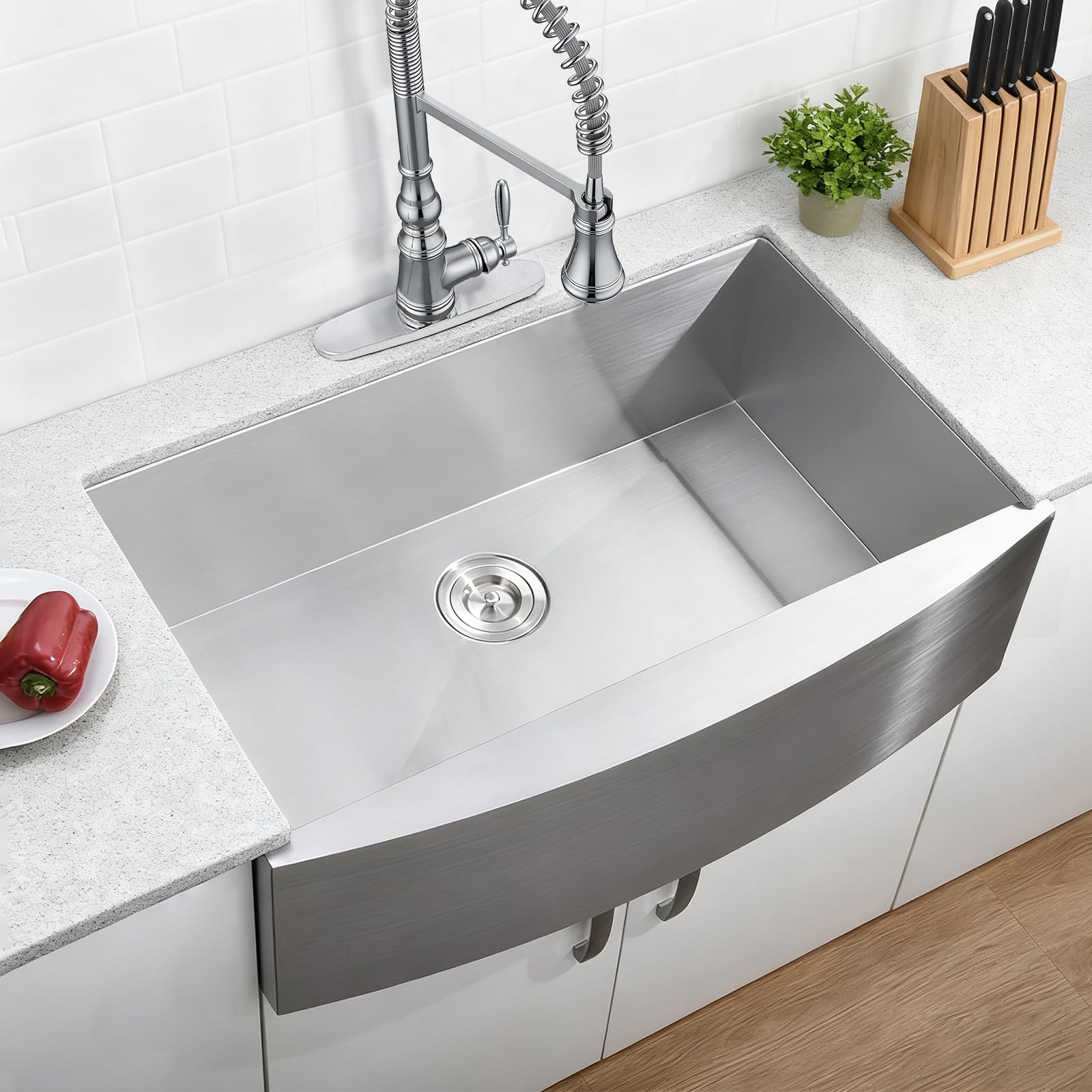 SHACO 33 Inch Stainless Steel Farmhouse Sink