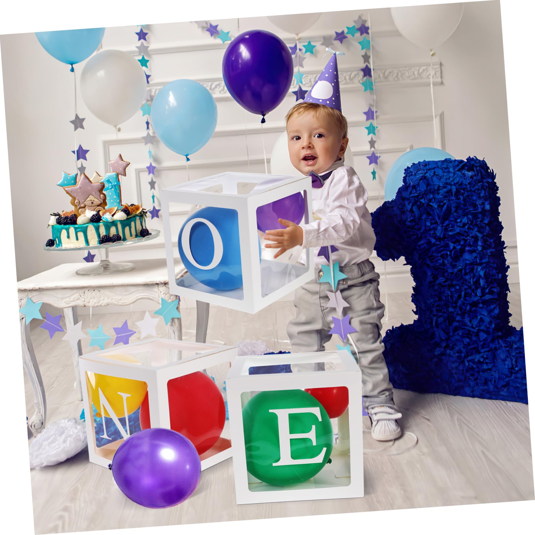 Gatuida Caja De Globos De Cumpleaños Para Shower Decoración De Fiesta De Cumpleaños Con Diseño De Globos Para Celebraciones