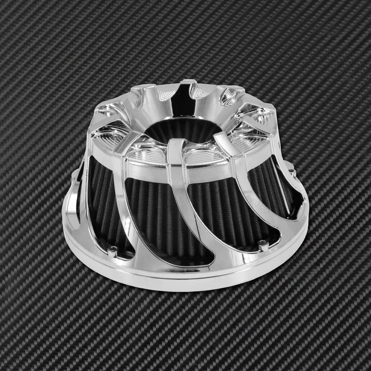 Motorcycle Air Cleaner Intake Kit For Harley - CNC Billet, Chrome, Fits Sportster, Touring, Softail, Dyna