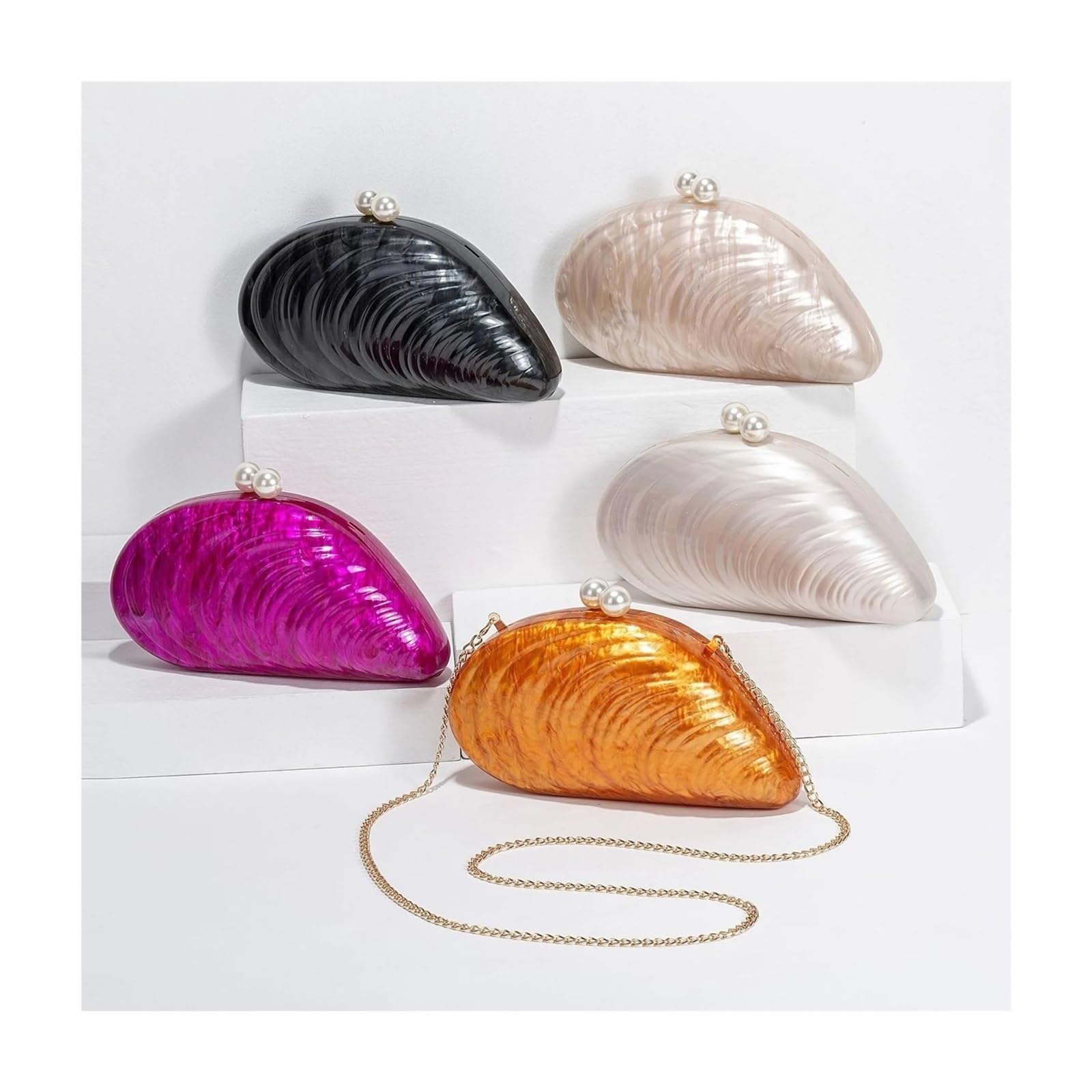 Donna Shell Clutch Borsa a tracolla da sera alla moda, sposa, ballo, donna, di lusso, for feste matrimonio, appuntamenti per Vacanze Giornaliere