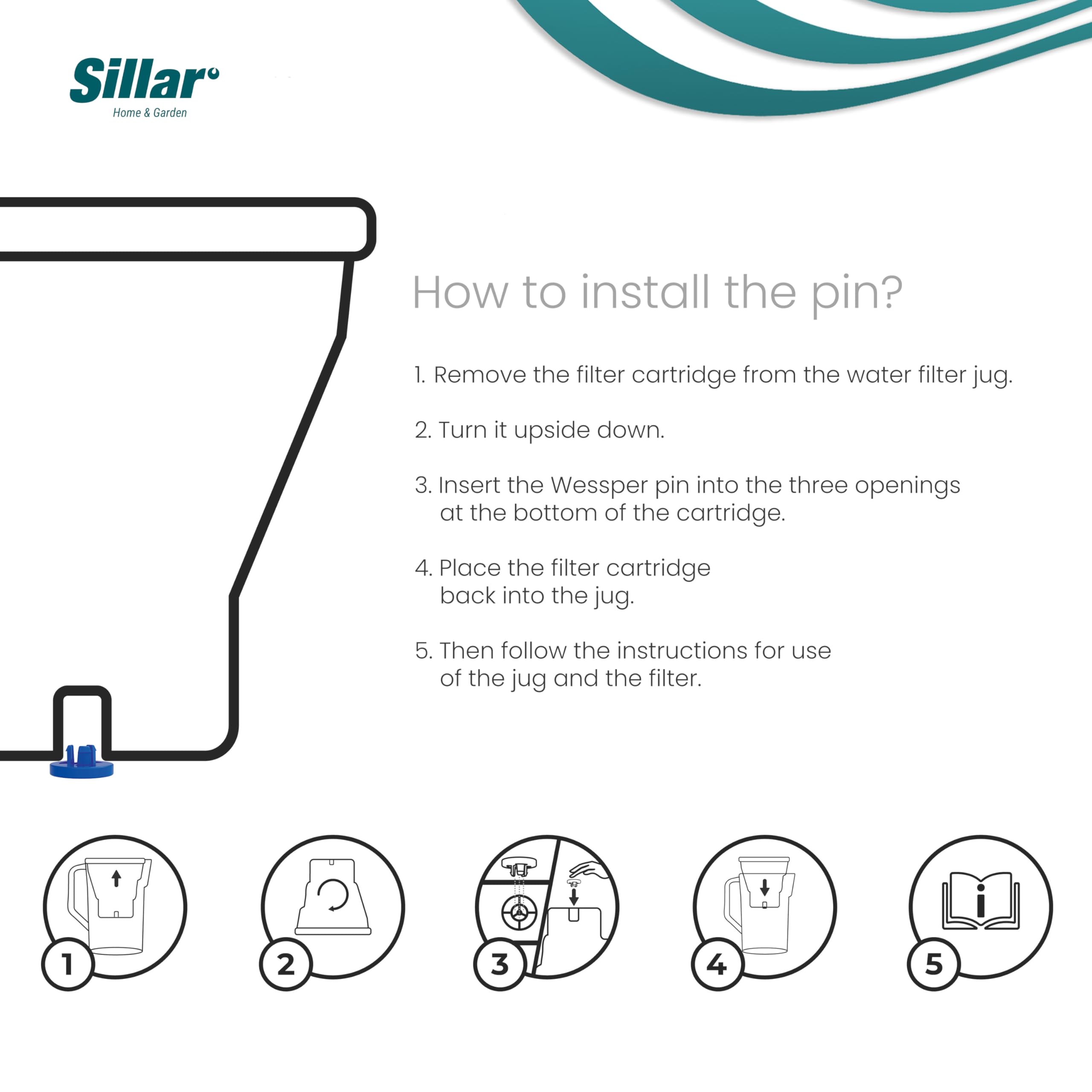 Sillar Waterfilterpatronen – Set van 6 – Compatibel met