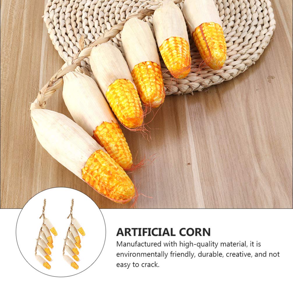 Happyyami 2 Pcs Corn Ornaments Hanging Realistic Corn Skewers Adornments Vegetable Adornments