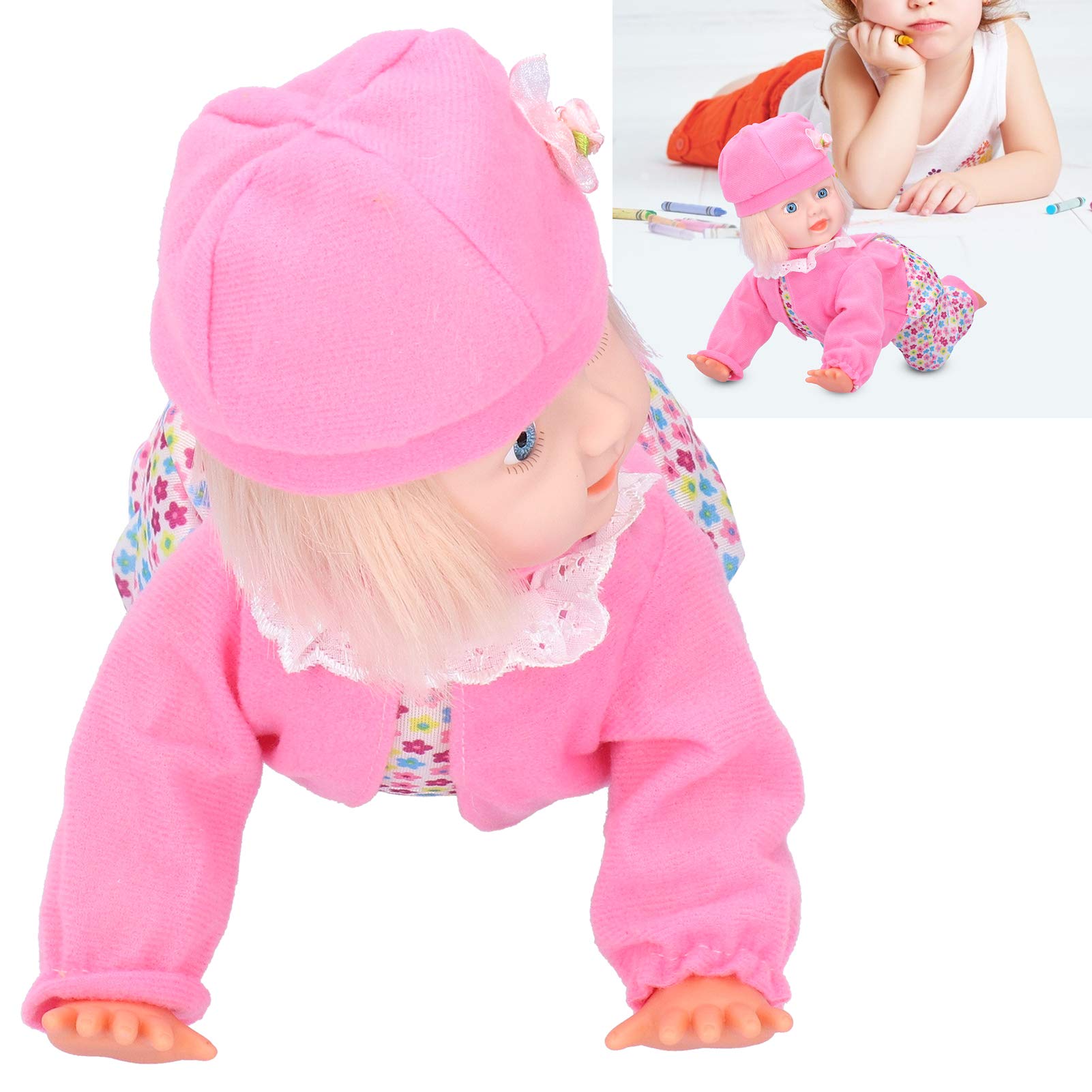 Muñeca Bebé Realista Que Gatea, Ríe Y Canta – Modos Gatear/De Pie, Material ABS – Juguete Interactivo Para Niños De 3+ Años (Incluye Bufanda)