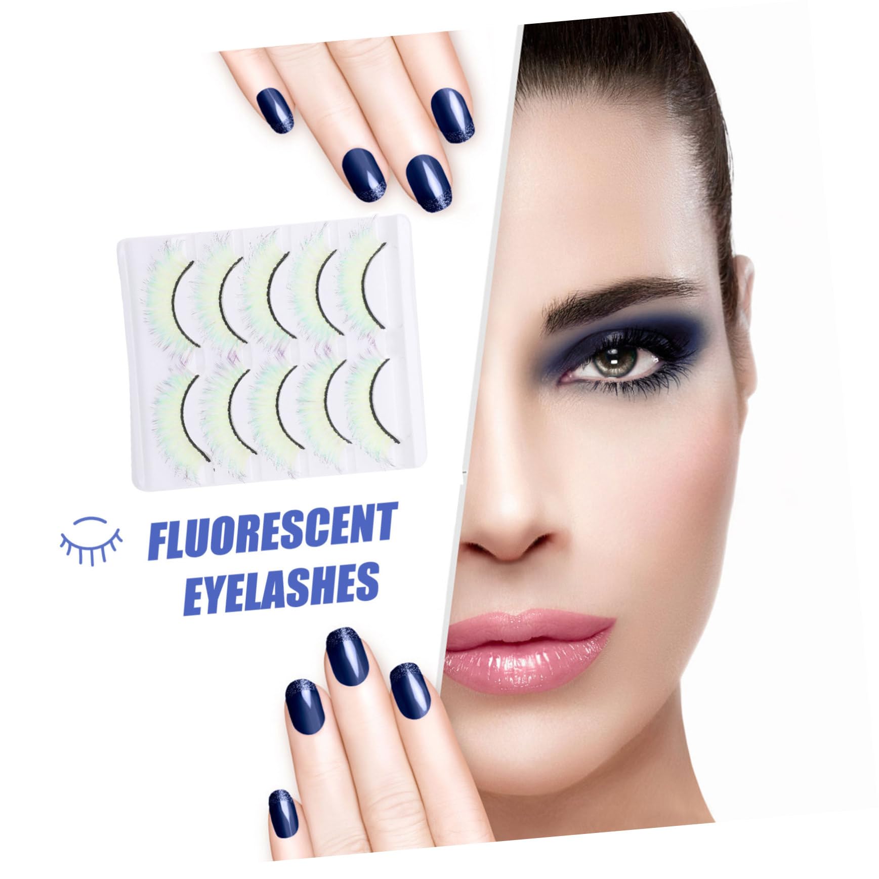 POPETPOP 20paia Ciglia Finte Colorate Per Donne Effetto Naturale e Fluorescente Adatte Per Occasioni Speciali Come Matrimoni e Feste Facili Da Applicare e Comode Da Indossare