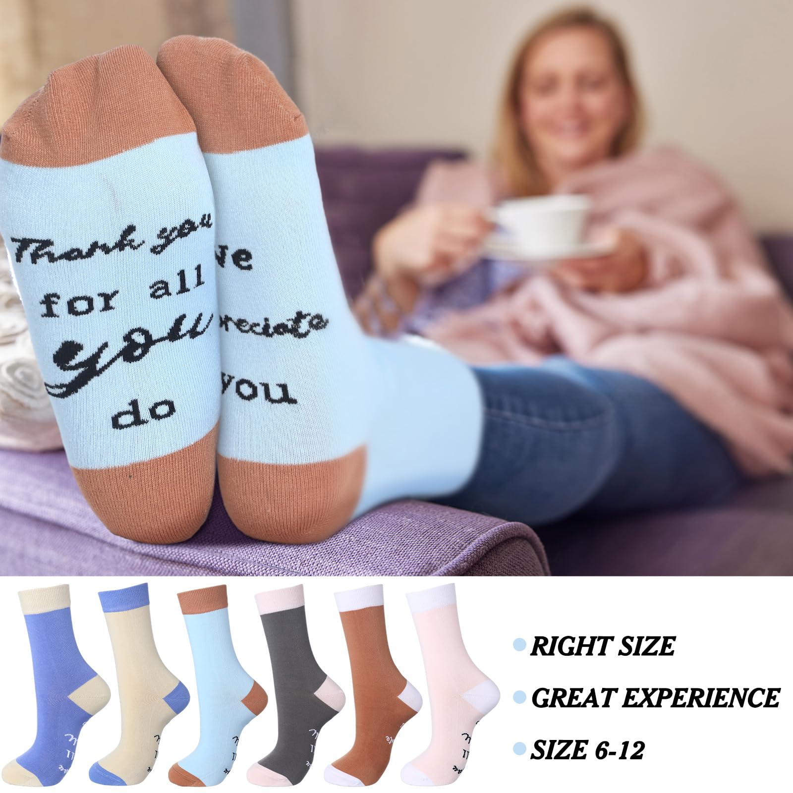 Xtinmee Calcetines de agradecimiento para empleados de Navidad, regalo de agradecimiento por todo lo que haces, regalo para personal, equipo, enfermera, profesor