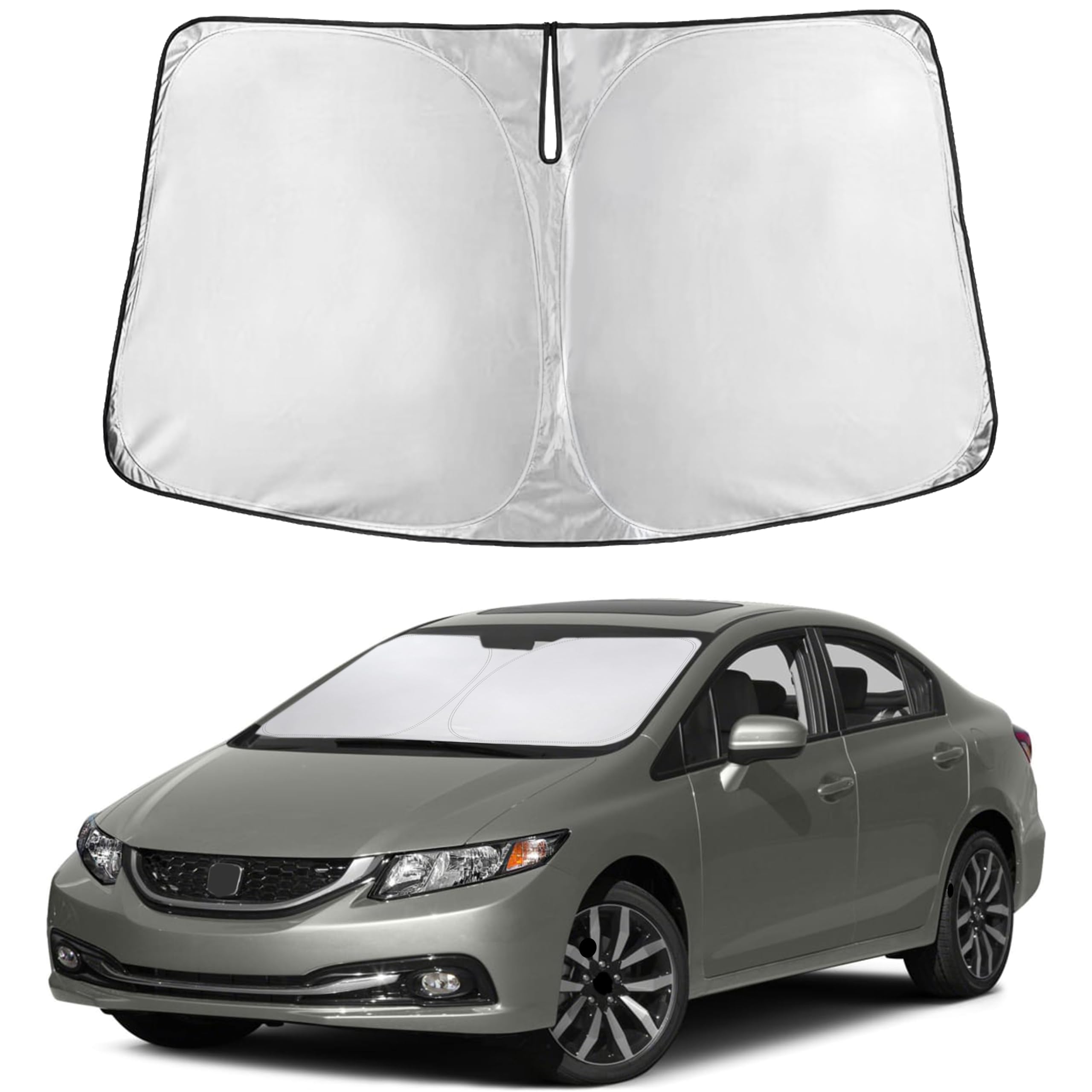 EcoNour Windshield Sunshade Compatible for Honda Civic 2012–2013 2014 2015