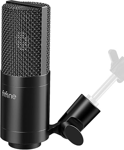 FIFINE Micrófono XLR, micrófono de condensador para grabación, voz, transmisión de voz en off, podcast, canto, micrófono de estudio cardioide,