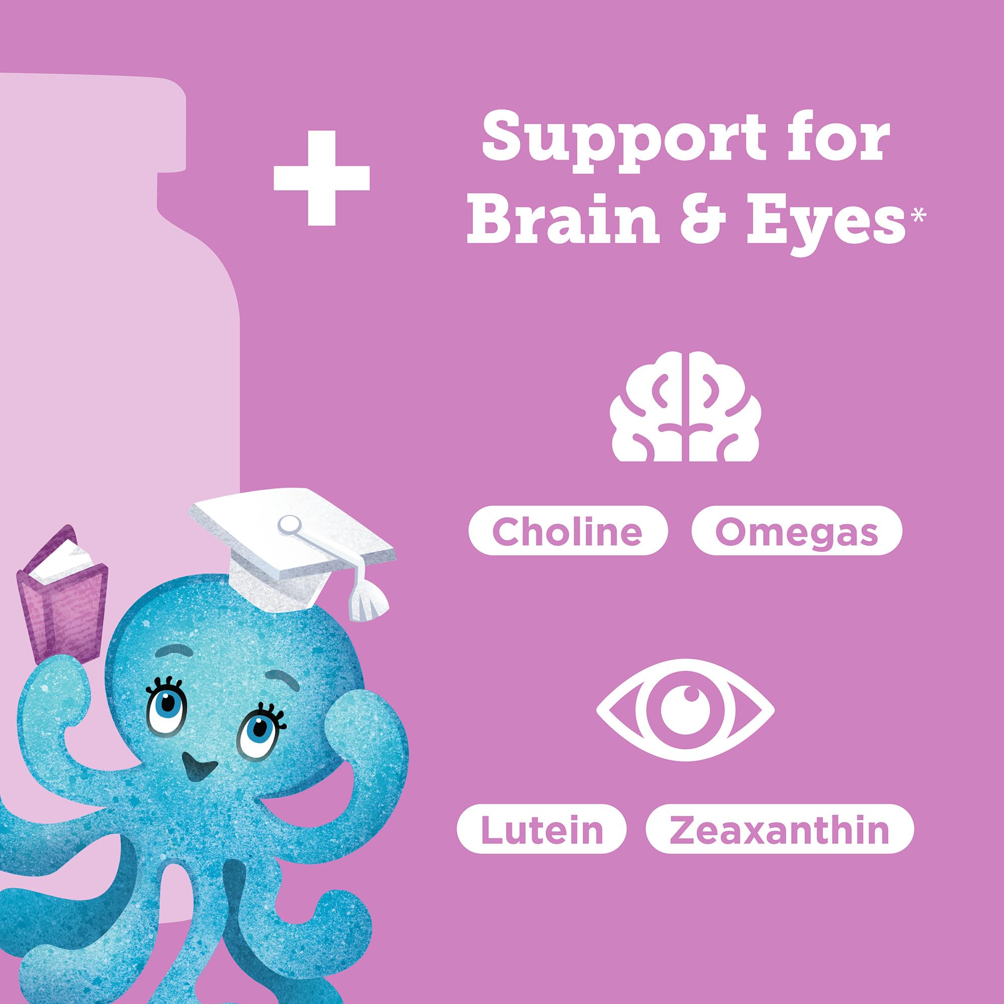 Hyland's Kids Multivitamin Gummies + Brain & Eye Health (Mixed Berry) 60ct — Amazon image 4