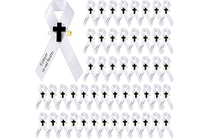 50 Cross Memorial Ribbons for Funeral Events and Remembrance