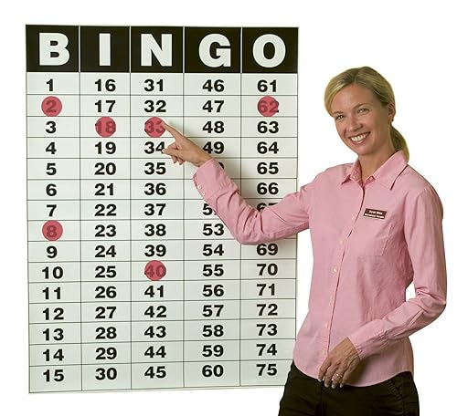 SS Worldwide Juego de póster de Bingo Masterboard y fichas de adherencia estáticas