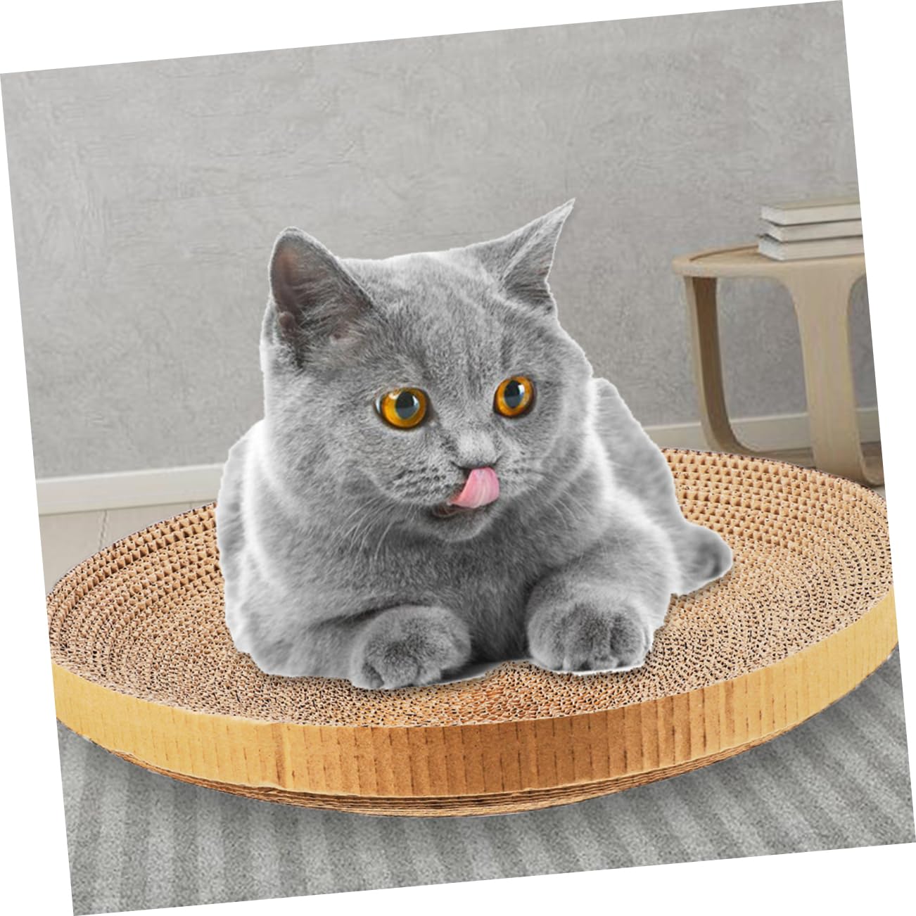 3 Stück-Pack Runde Katzenkratzbretter Ersatz aus Wellpappe, Khaki
