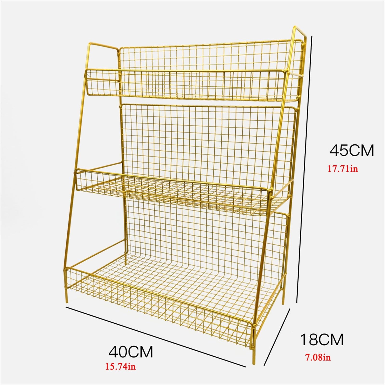 Gold Craft Room s 3-warstwowy uchwyt na wstążkę i stojak na papier do pakowania prezentów na rolki i szpule metalowy dozownik papieru do pakowania Rozmiar: 30 x 18 x 45 cm