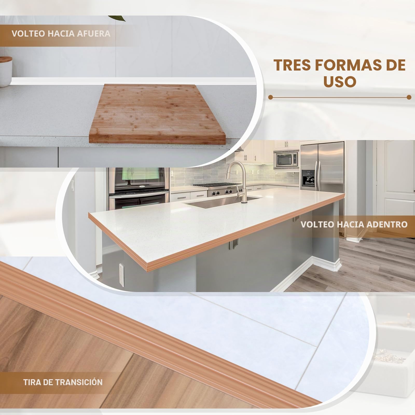 PATIKIL Protector De Esquina De Pared 2 cm x 3 Metros, Protector De Borde Autoadhesivo Para Esquinas De Pared Moldura Flexible Pegar Y Pelar Para Mostrador De Techo,Grano De Roble Amarillo