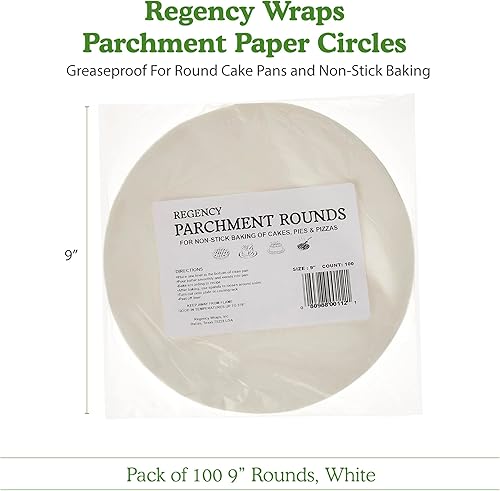 Miniatura 9 de Círculos de papel pergamino para moldes redondos para tartas, forros a prueba de grasa para hornear antiadherentes, 8 pulgadas (paquete de 100),