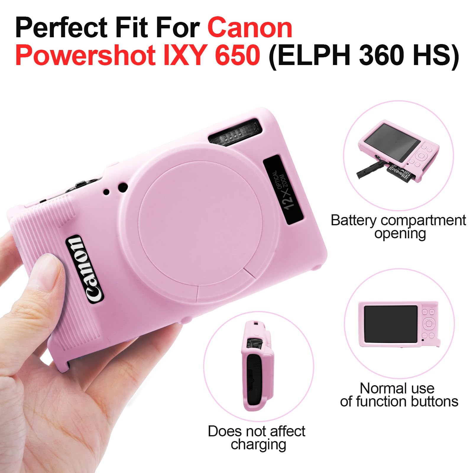 Amazon.com : Easy Hood Camera Case for Canon ELPH 360/IXUS 285 HS