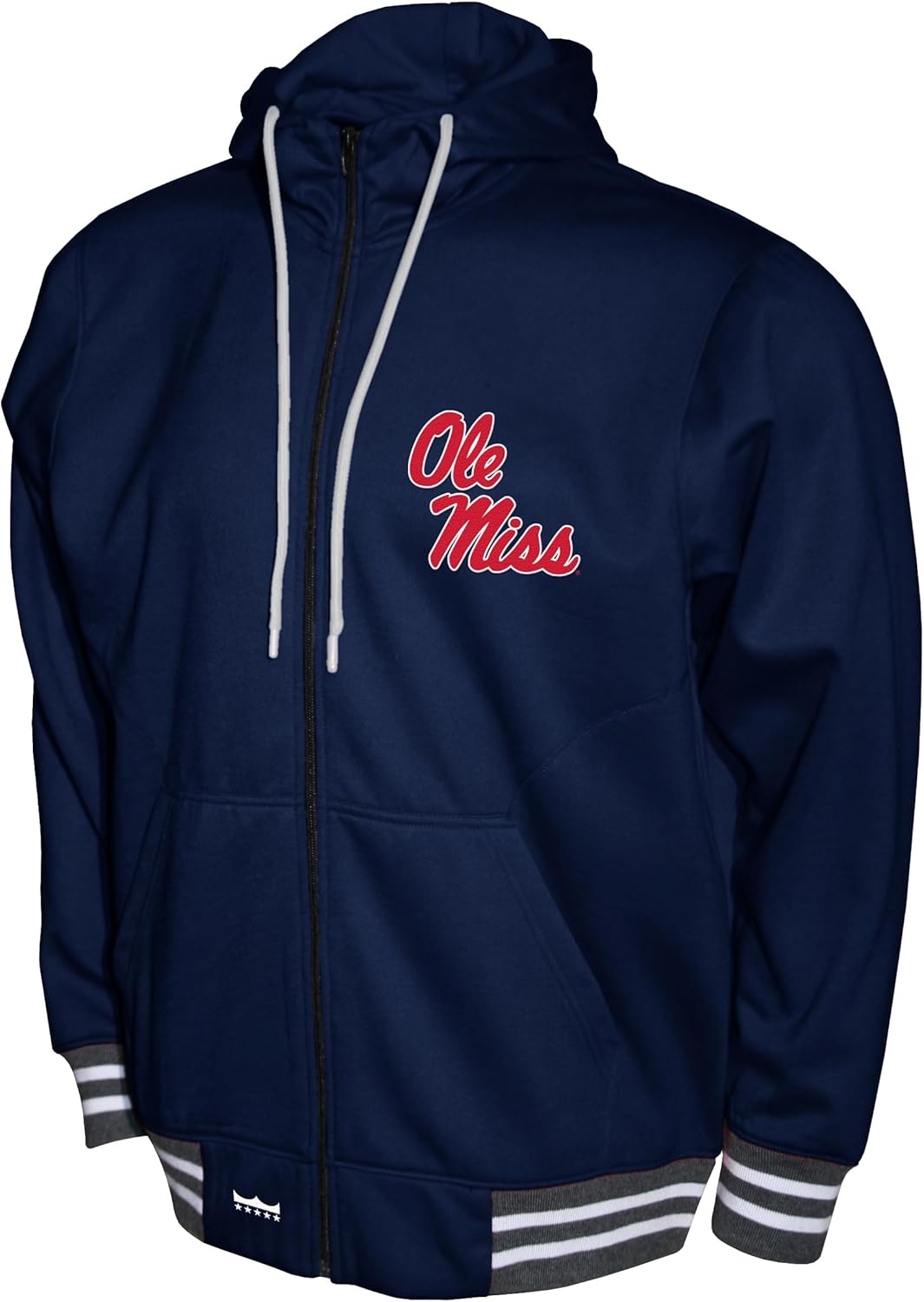 2Bhip NCAA Ole Miss Rebels Jacket - Men's Navy Full Zip-up Hoodie With Pockets - Campus Jackets