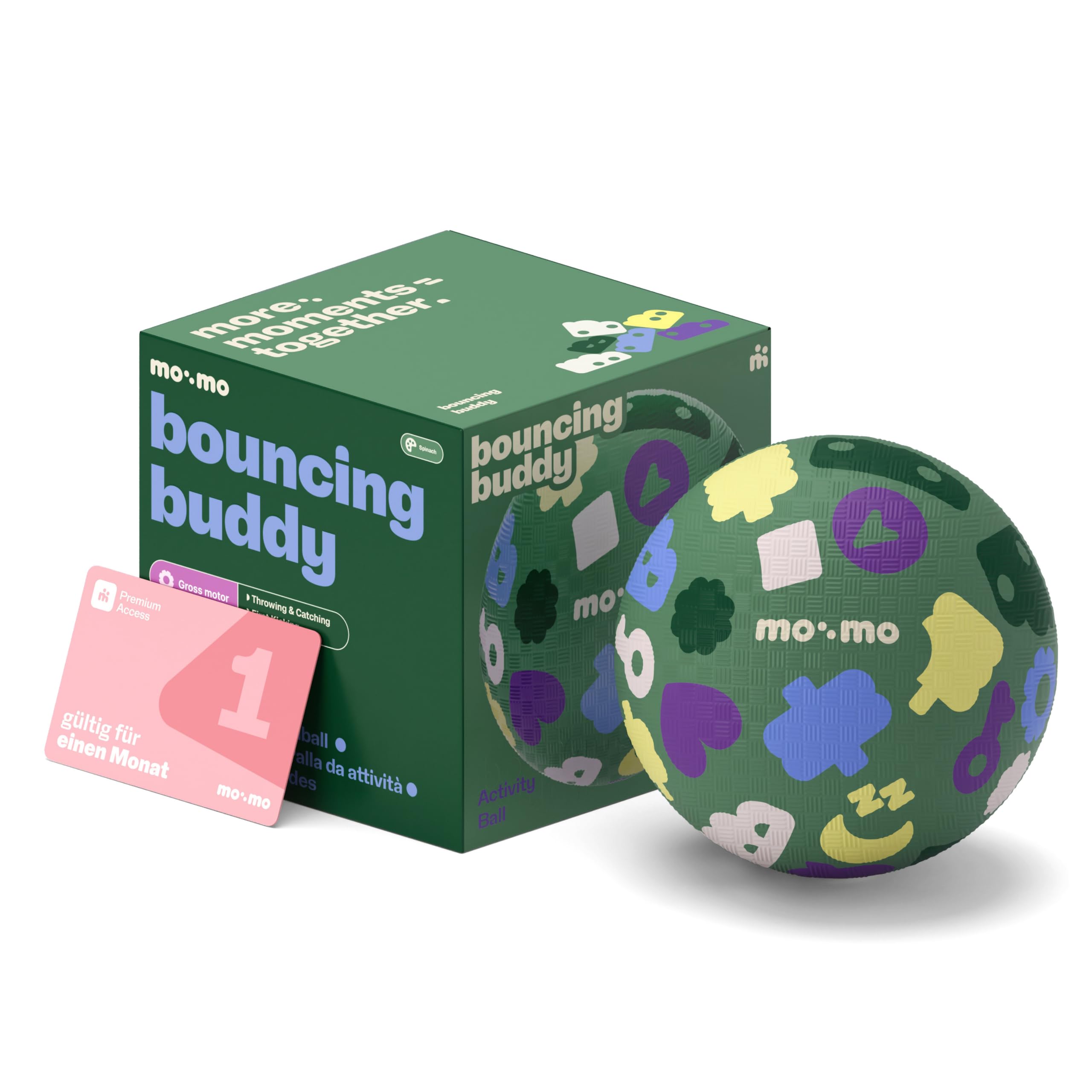 mo:mo Children's Ball Small 12.7 cm - Green - Play Ball Children & Rubber Ball Toddler from 1 Year - Soft Football & Softball for Indoor & Outdoor Use