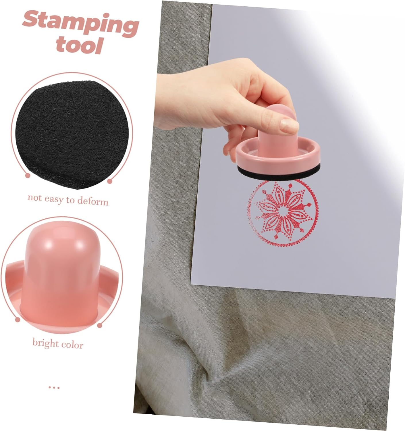 3X3 Inch Scrapbook Stamping Tool with Ergonomic Handle Stamp Pressure Tool for Card Making and DIY Craft Durable Stamping Block Pressing