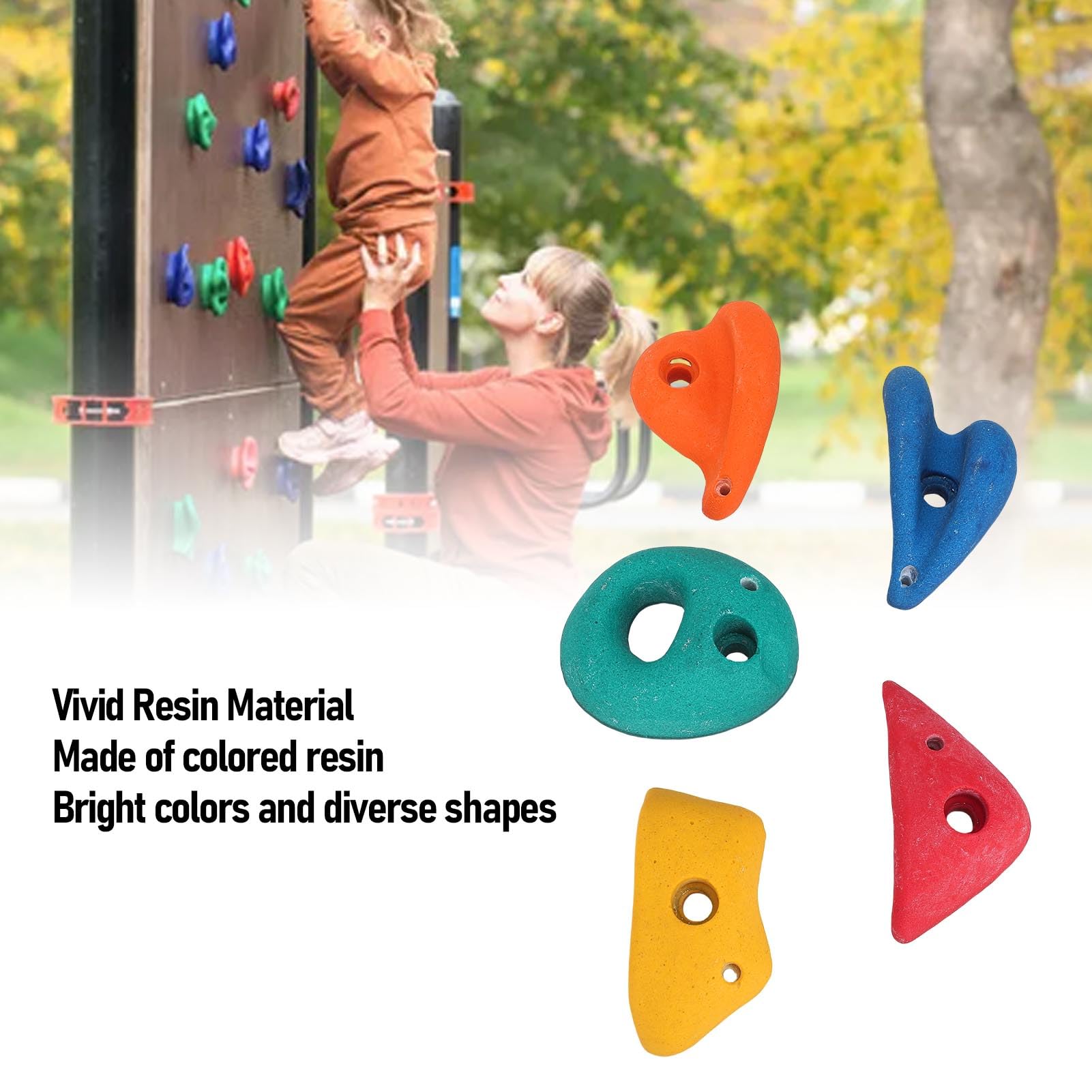 Rocas de Escalada para Niños, Soportes de Resina Vibrantes, 5 uds., para Juego y Desarrollo en Interiores y Exteriores