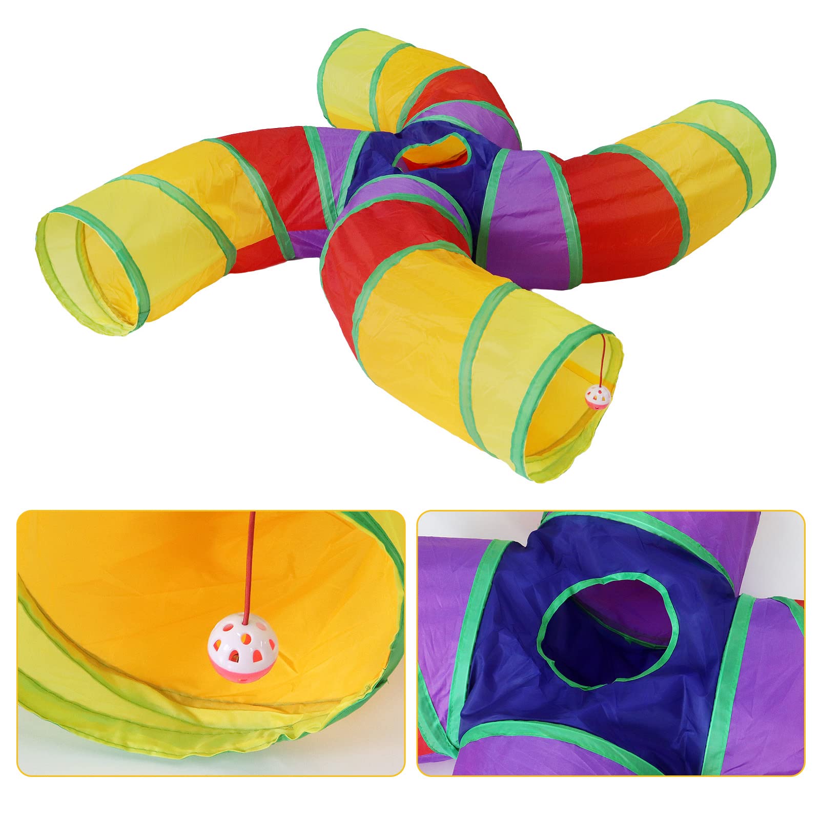Bemodst Túnel de gato tipo S, 2 vías/3 vías/4 vías/5 vías (4 vías)