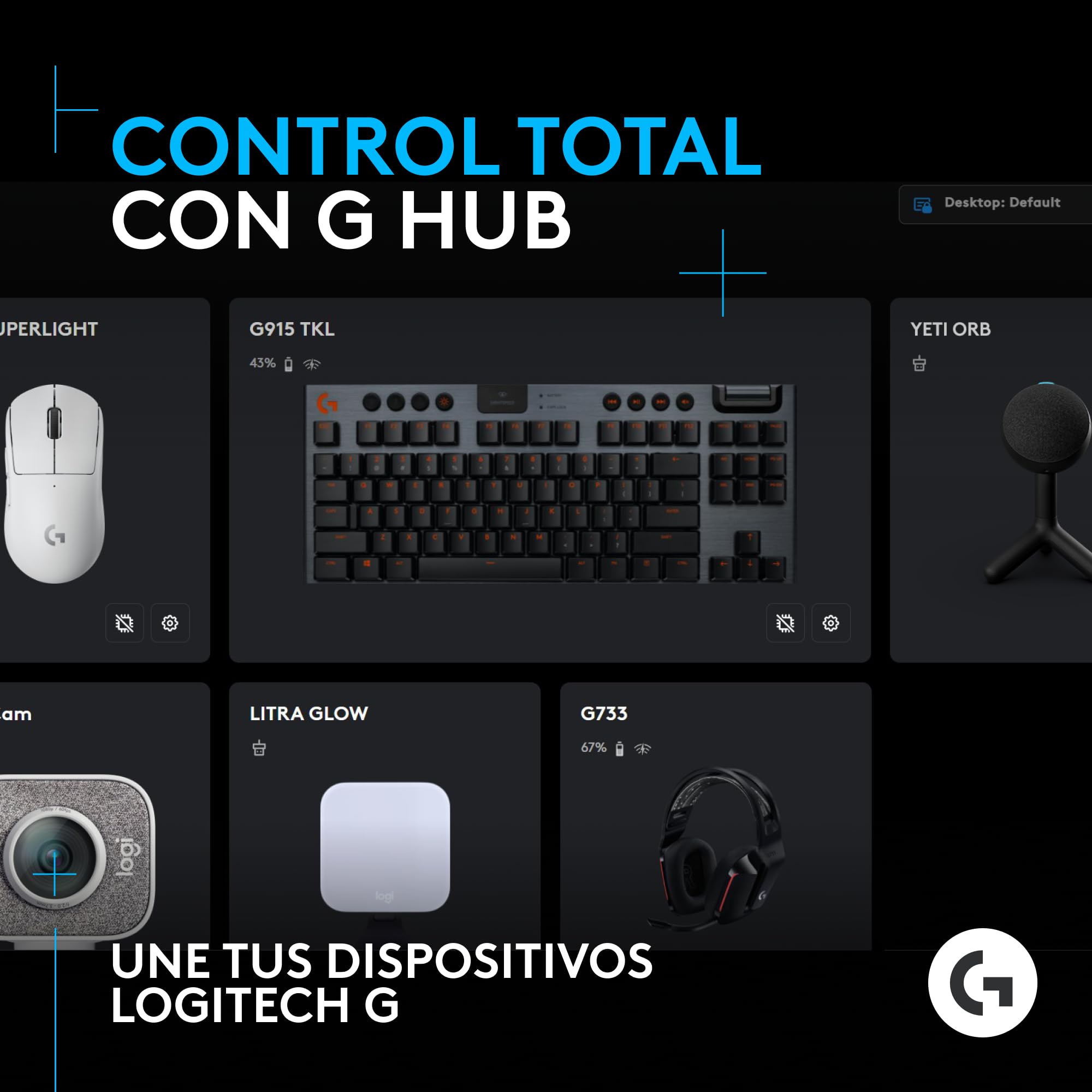 Logitech G Yeti Orb, micrófono Condensador RGB con LIGHTSYNC para Gaming, micrófono USB para Streaming, cardioide, Plug and Play USB para PC/Mac, Negro