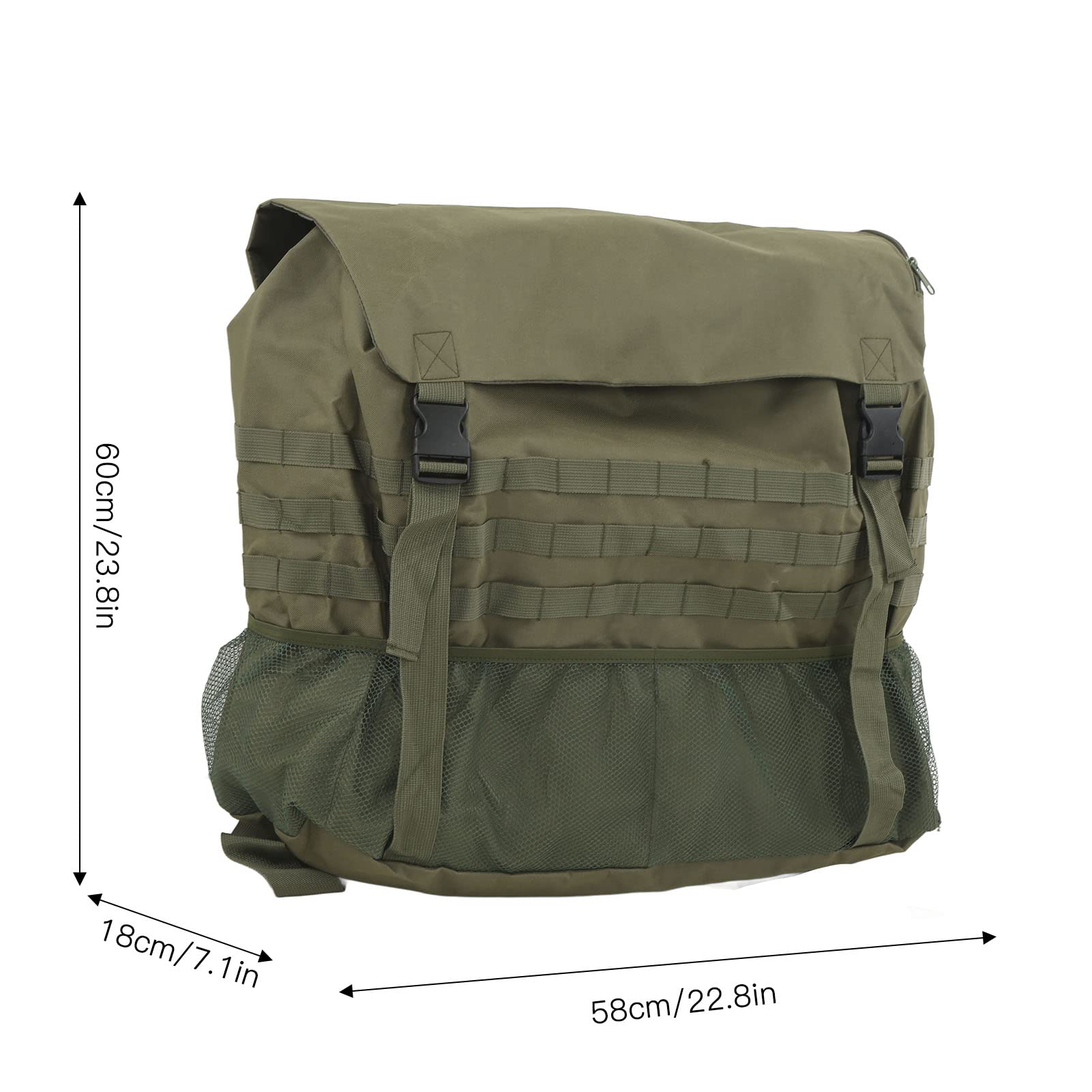 Worek na śmieci Mavaol o dużej pojemności z tkaniny Oxford. Klamry regulujące. Wytrzymała torba do przechowywania samochodu na zewnątrz (OD Green)