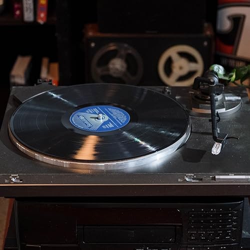 Miniatura 4 de Reproductor de discos de vinilo retro de 7.874 in con gran movimiento de gramófono altavoces incorporados para amantes de la música y coleccionistas