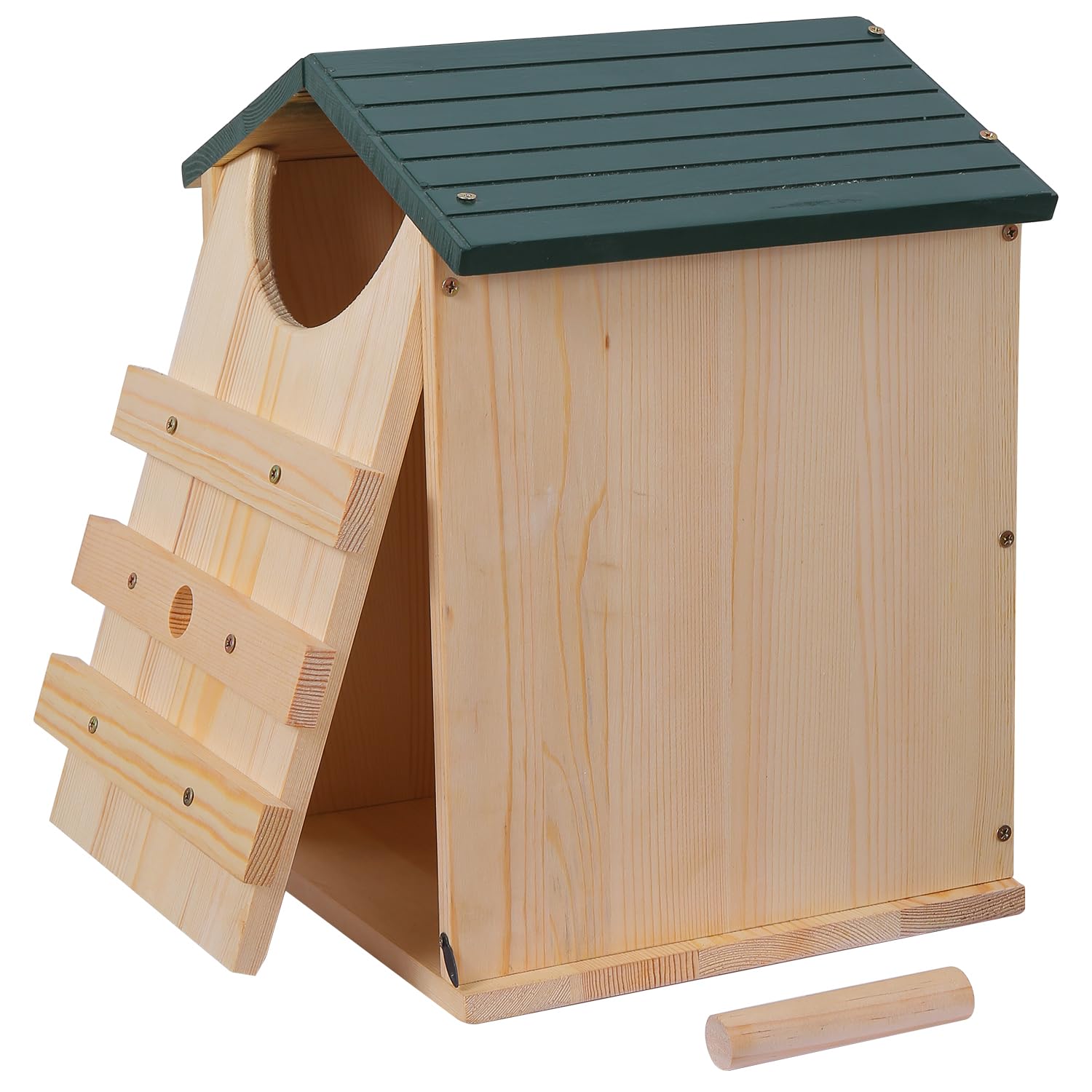 Nichoir à Chouette En Bois Massif - Maison Pour Hiboux Et Oiseaux, Assemblage Facile, Trou D'Entrée Circulaire, 36.8x19x22.8 Cm Pour Jardin Et Arbres