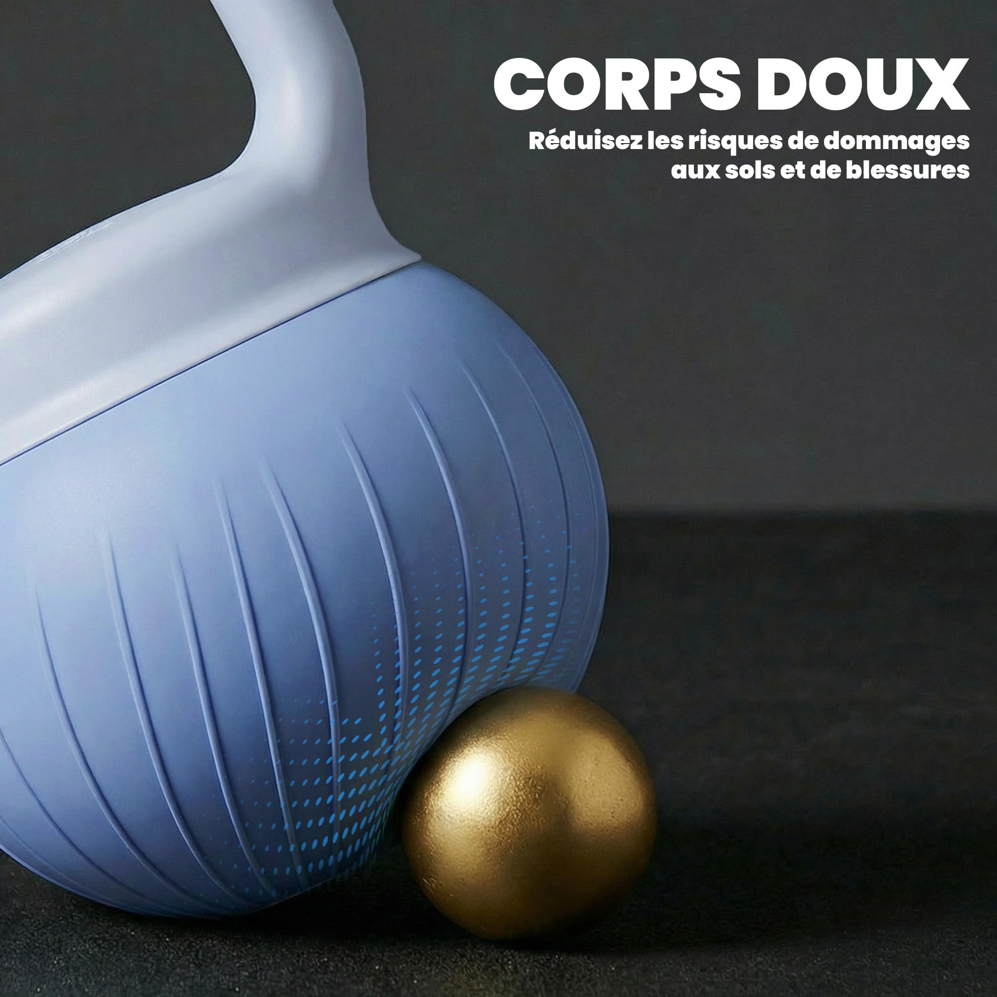 SPORTNOW Kettlebell 8/10 kg, Haltère avec Poignée Ergonomique Antidérapante, Haltère à Boule, Musculation, Entraînement, pour Fitness, Gym, Bleu