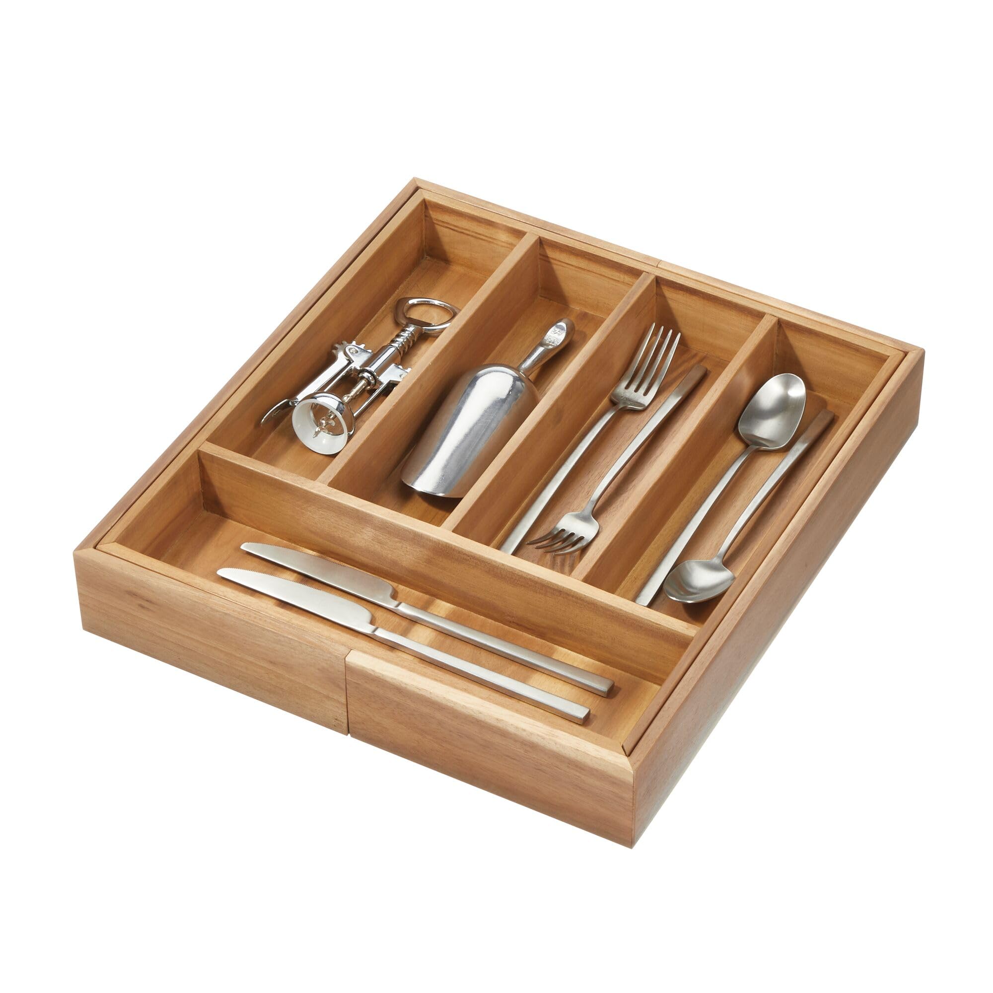 Amazon.com: iDesign Expandable Acacia Wood Cutlery Drawer