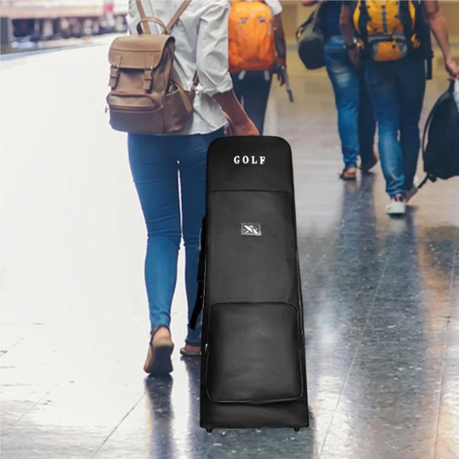 Funda para Bolsa De Golf Bolsa de Viaje Golf Accesorios Transporte protección Resistente al Desgaste Acolchada con Ruedas