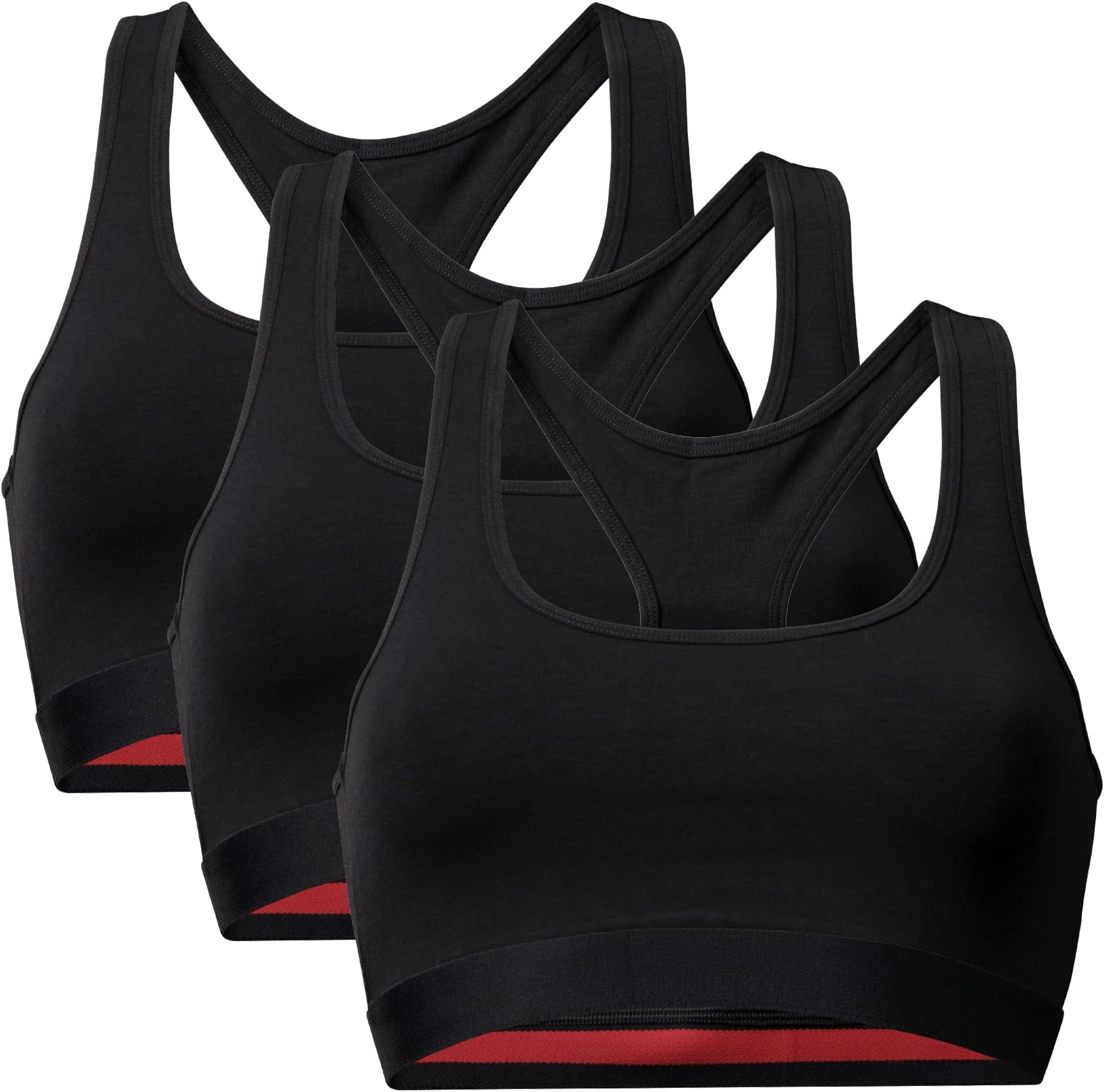Bralettes for Women, Organic Cotton Underwear, Seamless Bra, Wireless Bras, Racer Back, 3 or 5 Pack