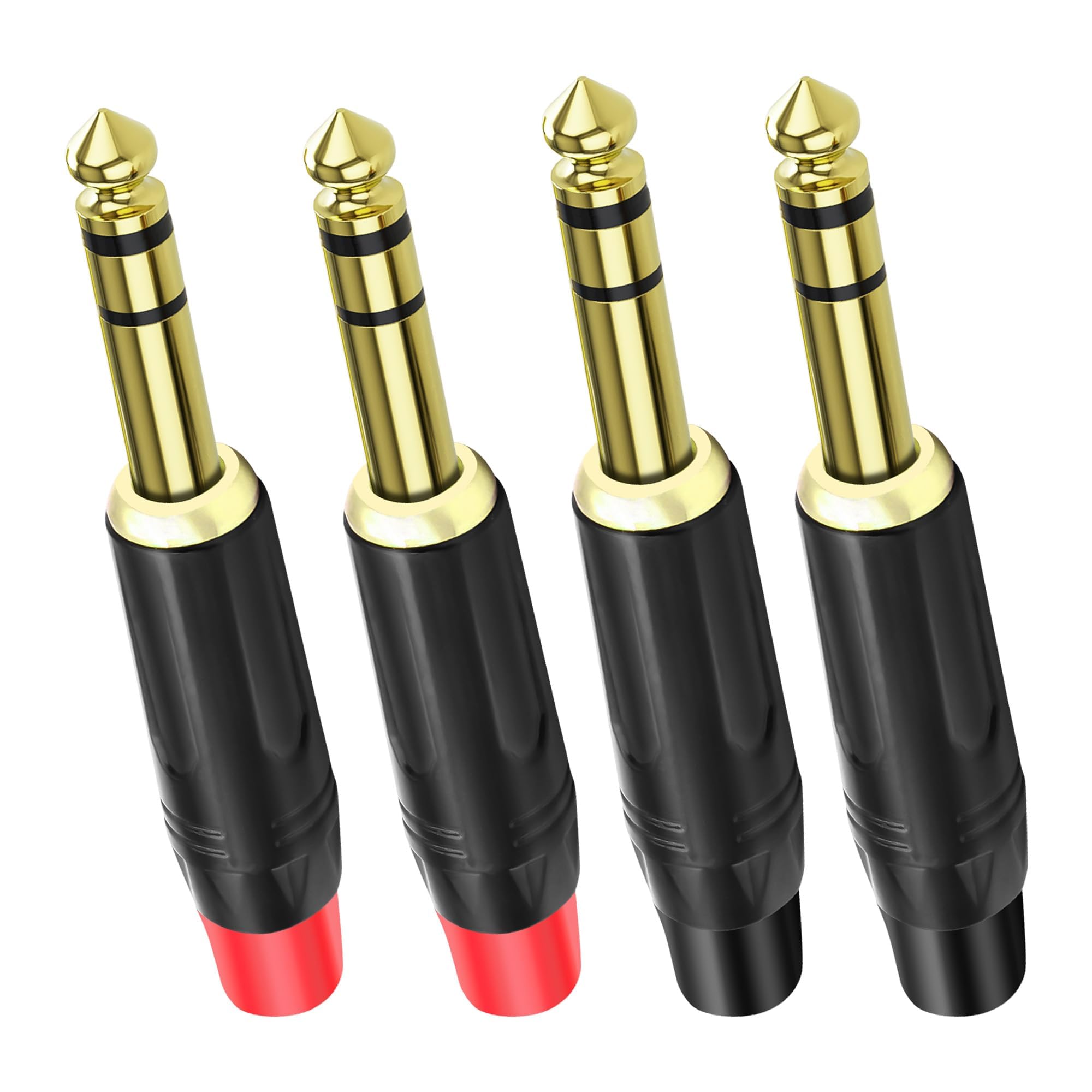 XMSJSIY 6.35mm 1/4" Audio Plugs Connector 1/4 inch TRS Stereo Connector Microphone Solder Type DIY Audio Mic Plug Adapter for DJ Mixer Speaker Guitar