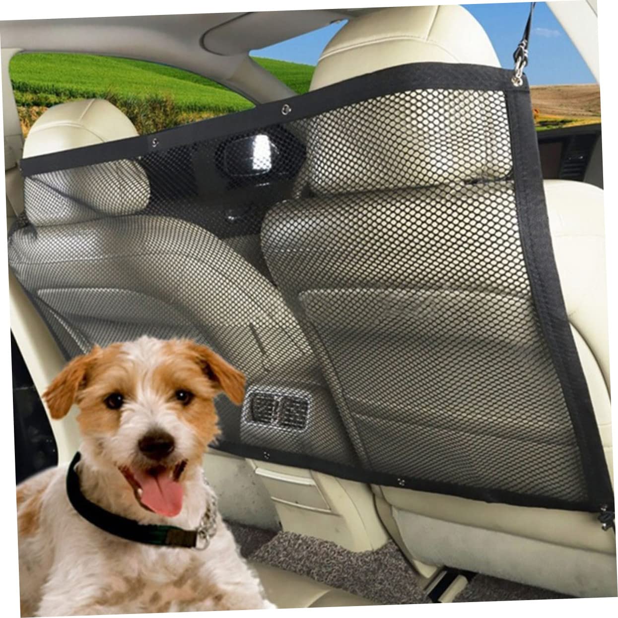 VICASKY Pet Safety Net for Car Mesh Fence for Pet Isolation Luggage Security Vehicles and Protective Barrier for Dogs and Cats