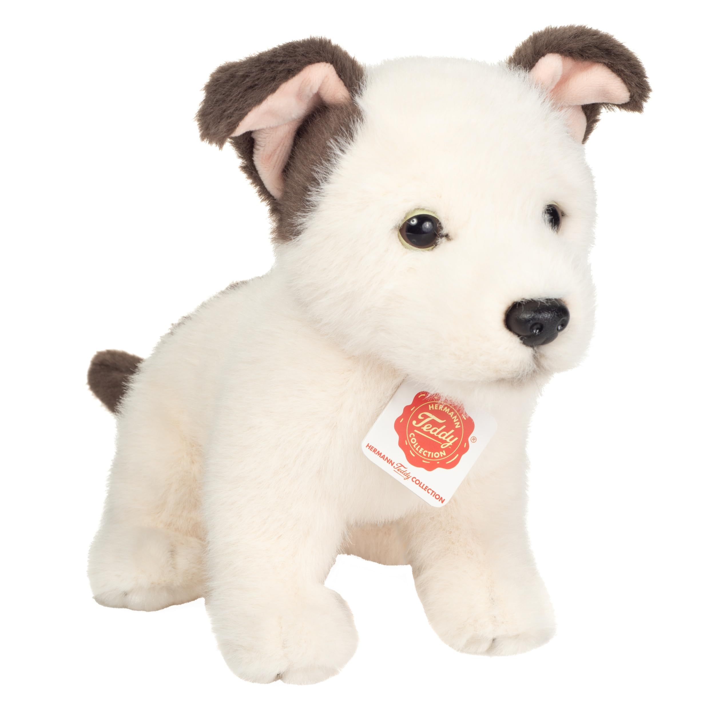 Teddy Hermann 91986 Dog puppy Russell 25 cm, cuddly toy with 75% recycled filling material
