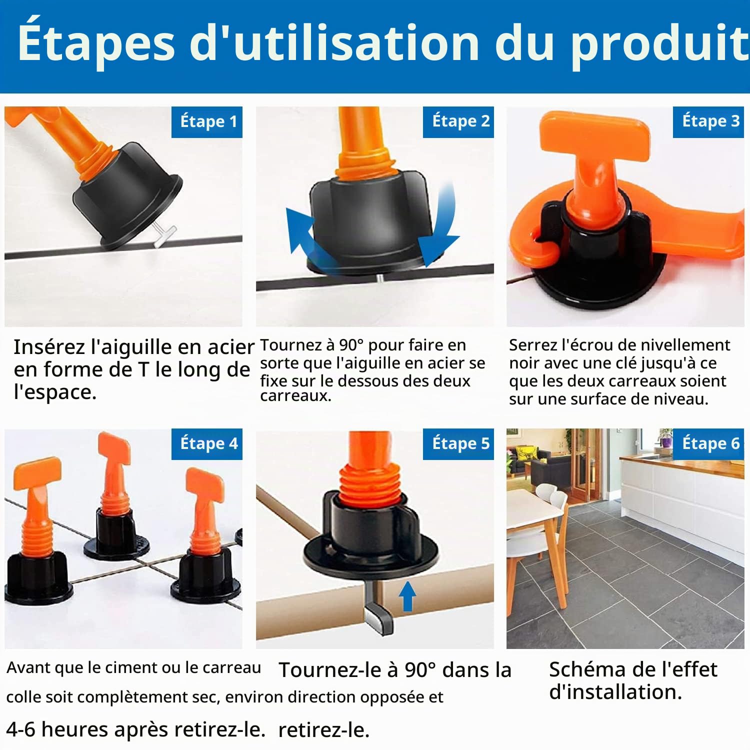 700 Pièces Réutilisables Kit Nivellement Carrelage Niveleur Cale Autonivelant avec 300 Croisillons Autonivelants 2mm et 100 Croisillons 3mm et 2 Clés Spéciales Aides à La Pose