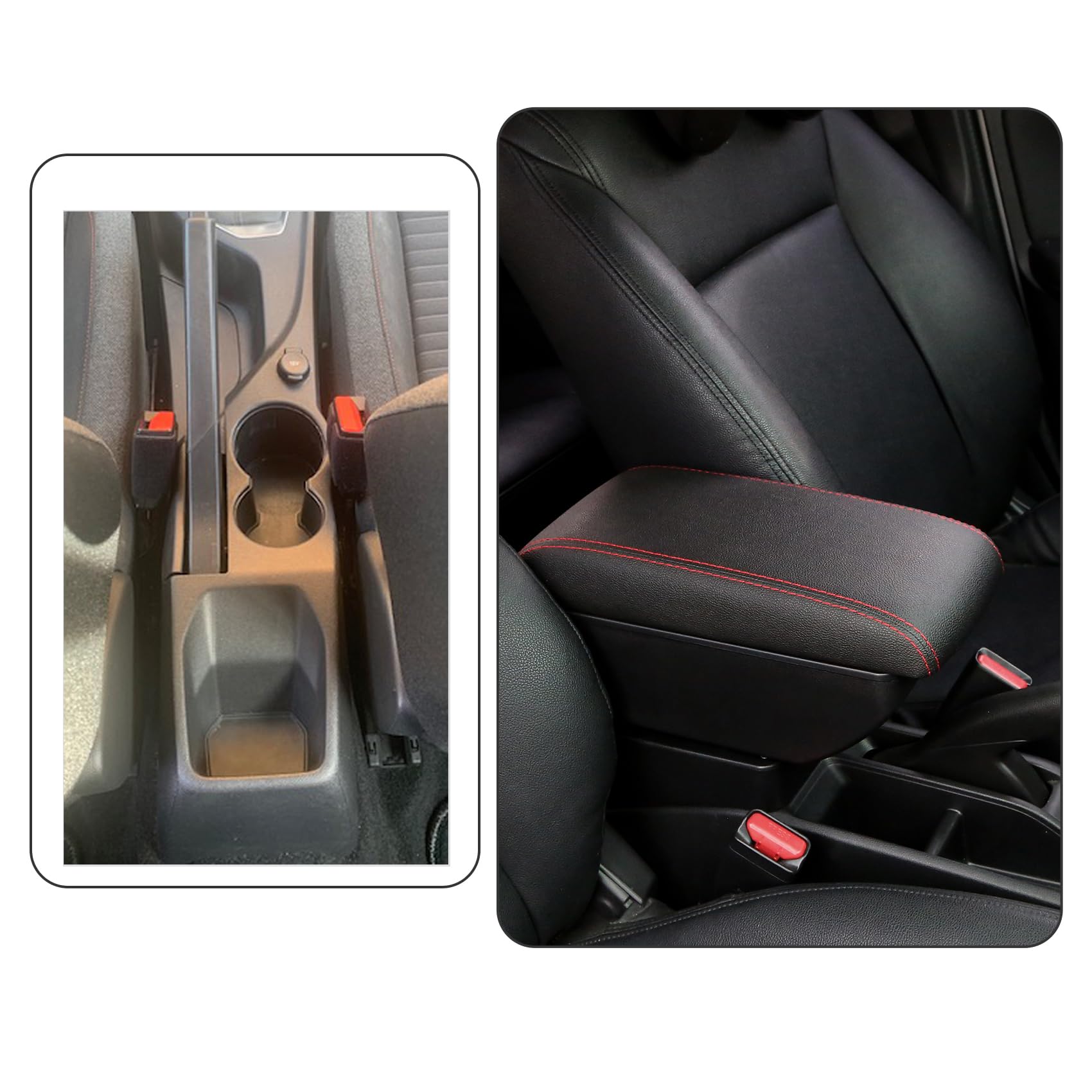 YJYWZH per Peugeot 2008/208 Braccioli 2019 2020 2021 2022 2023 2024 Bracciolo Doppio Strato Centrale Console vano Nero